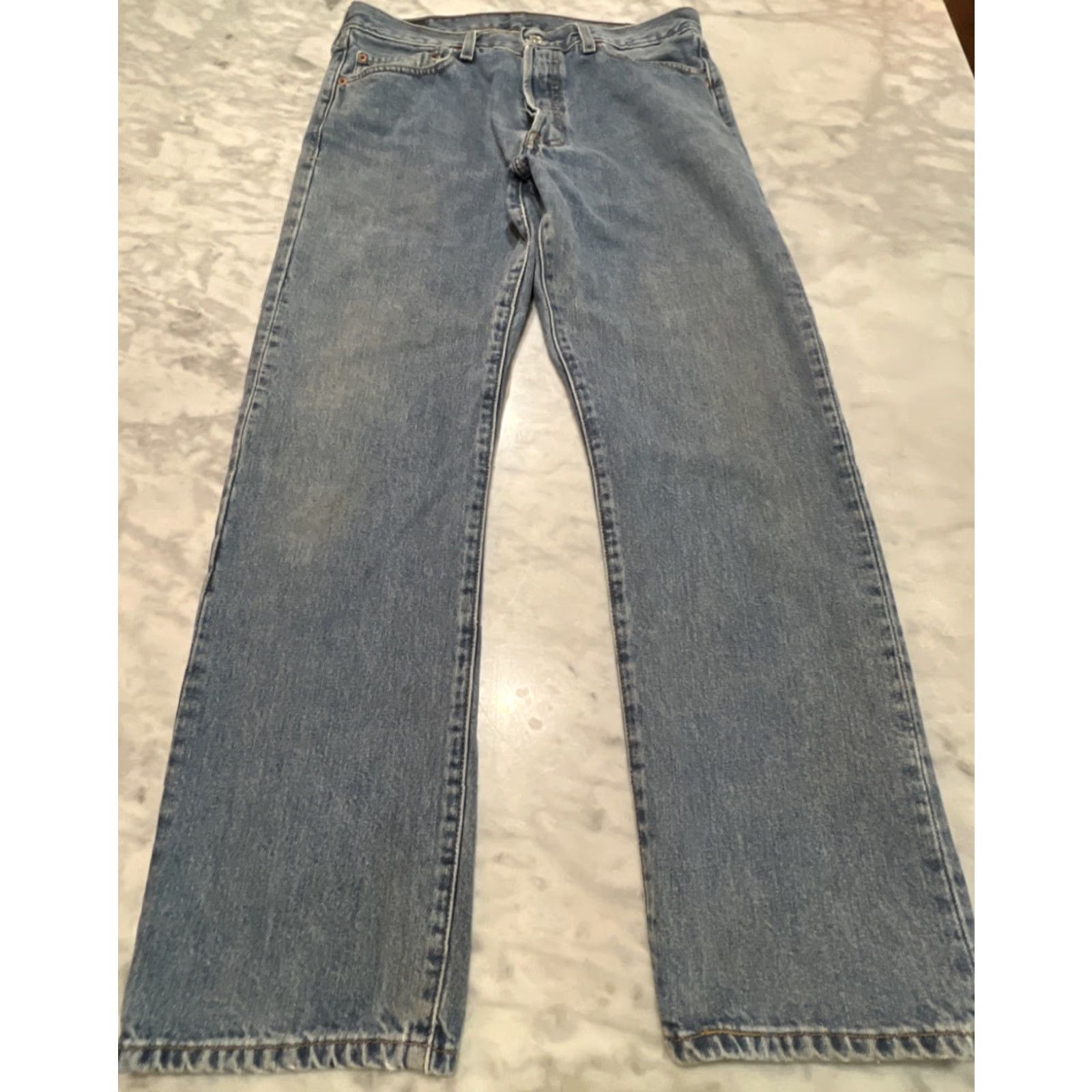 Levi's VINTAGE Levi’s 501 Jeans Button Fly Men’s 33x30 Blue Faded Straight Size US 33 - 2 Thumbnail