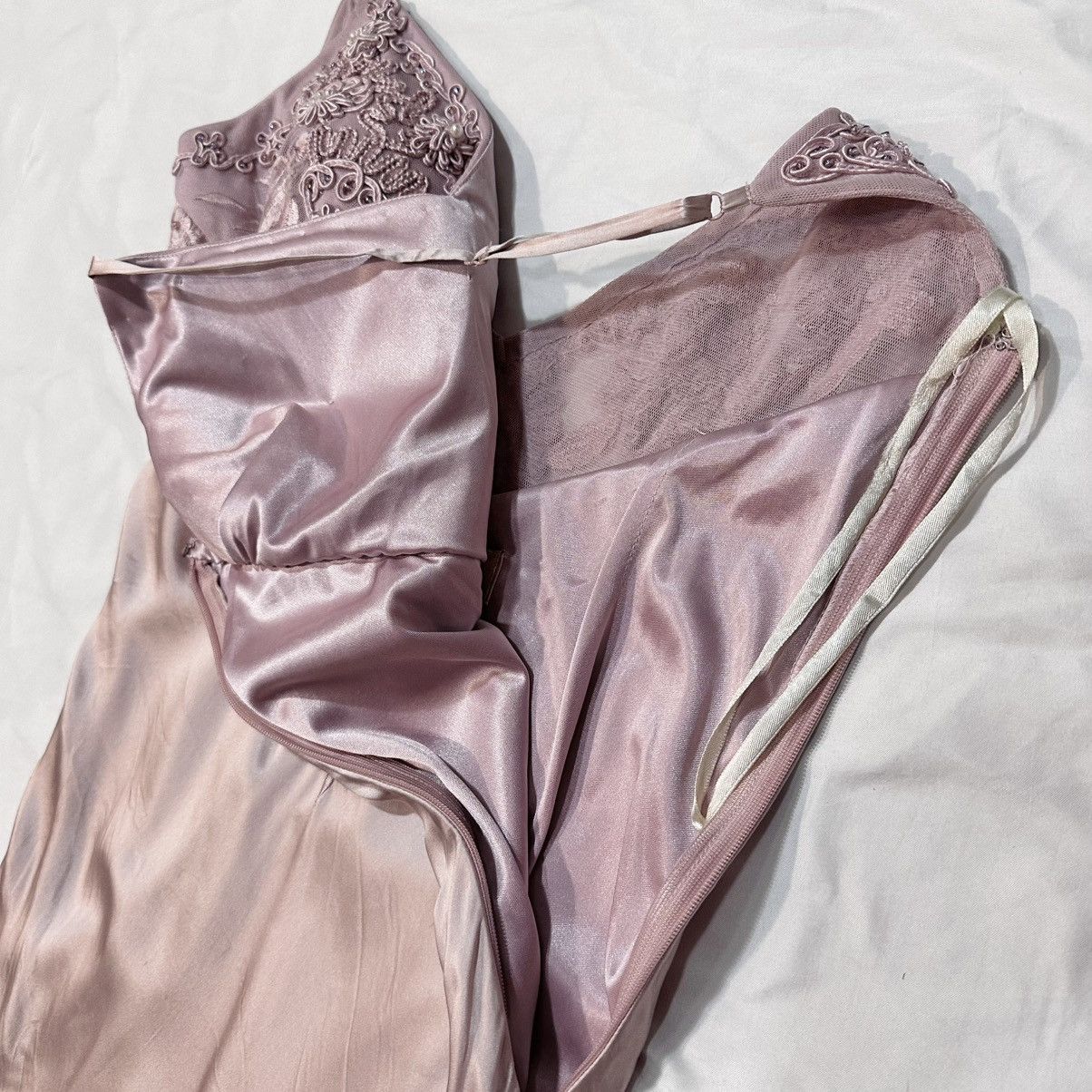 Other Authentic 2000s Sue Wong Embroidered Pink Silk Slip Dress Size XS / US 0-2 / IT 36-38 - 6 Thumbnail