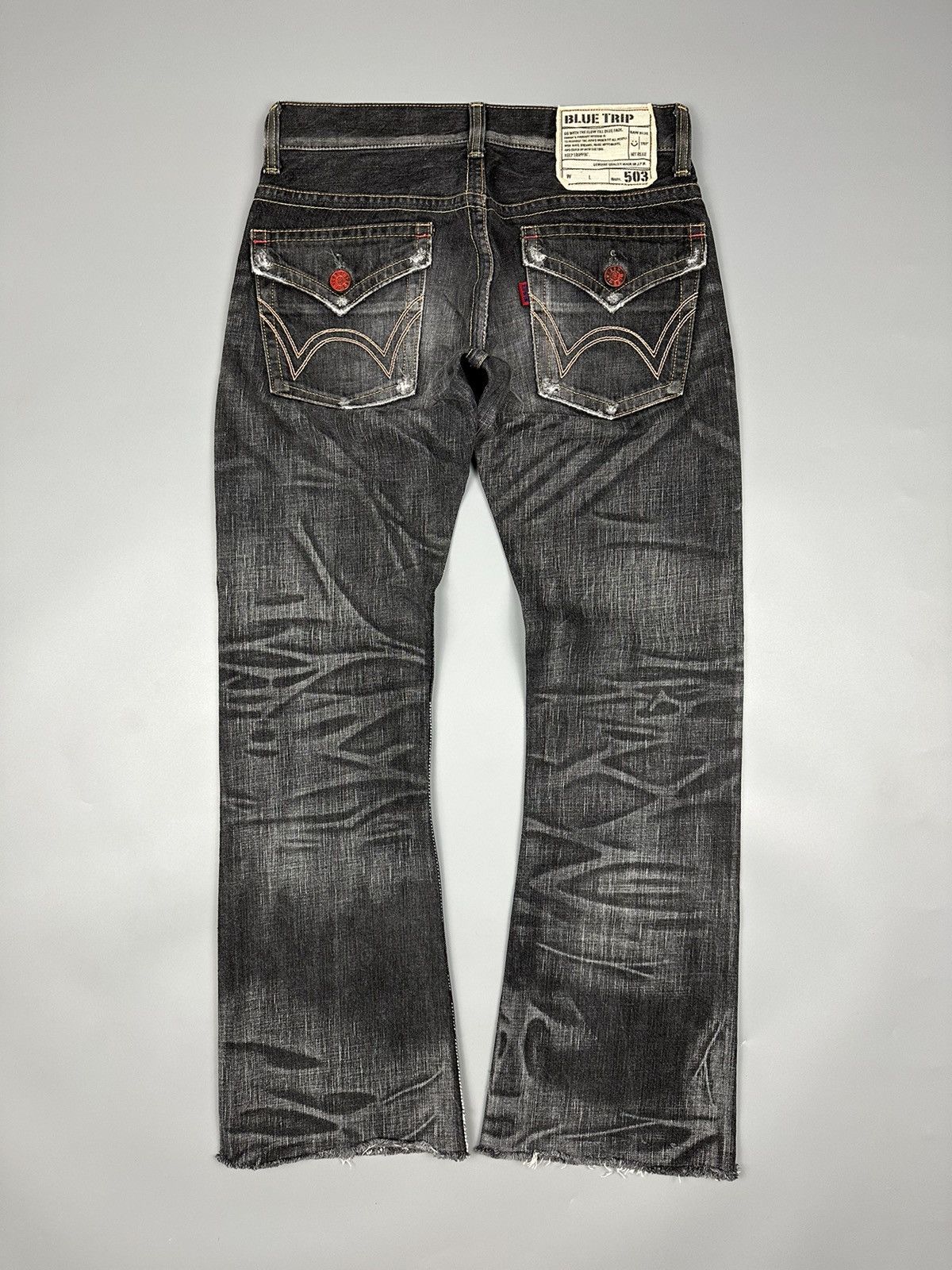 Edwin × Japanese Brand 🔥Nice🔥Vintage Edwin 503 Whiskered Flare Denim Size US 31 - 2 Thumbnail