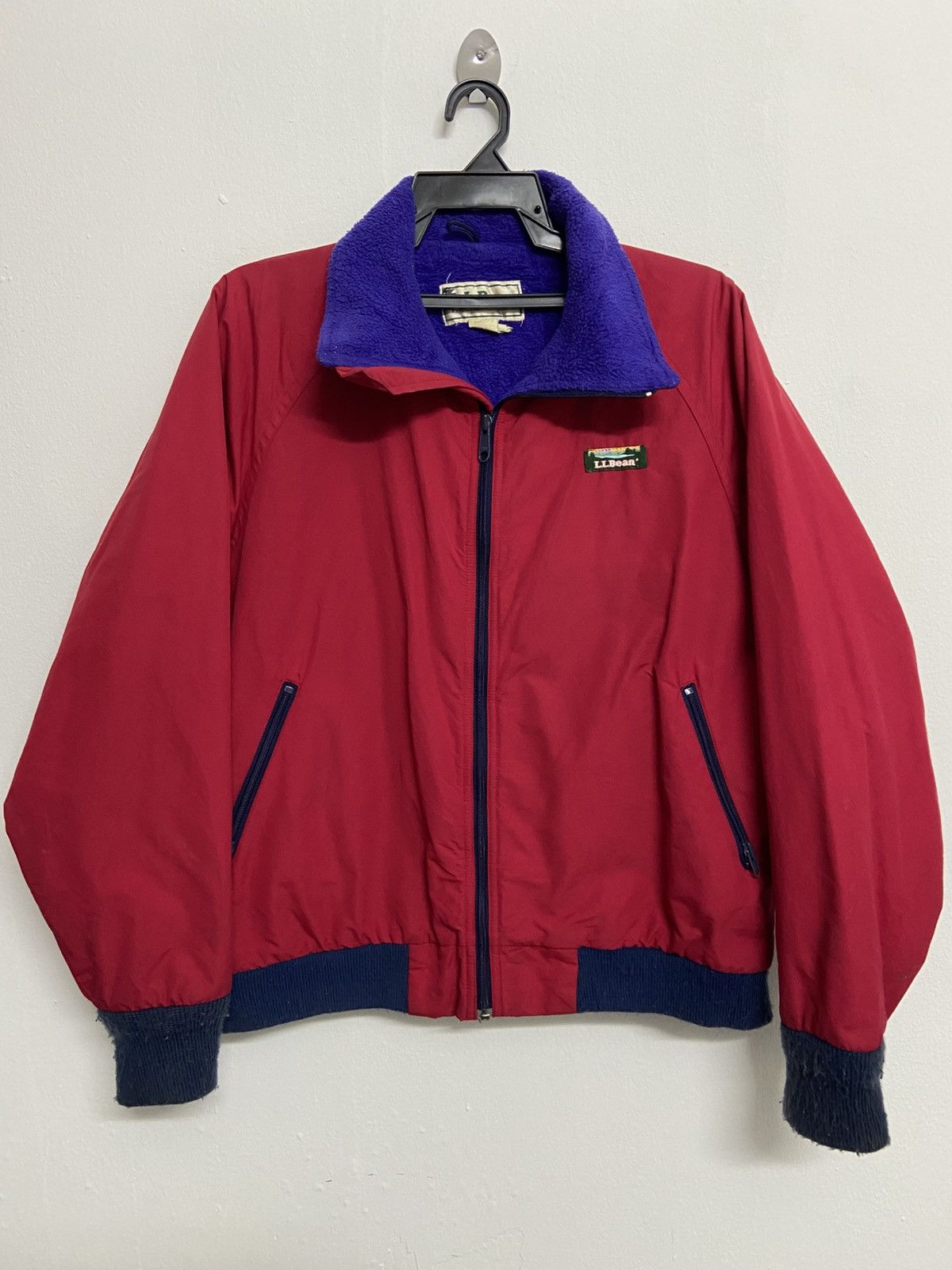 Vintage 80s LL BEAN Jacket Nylon Zipper Lining Fleece