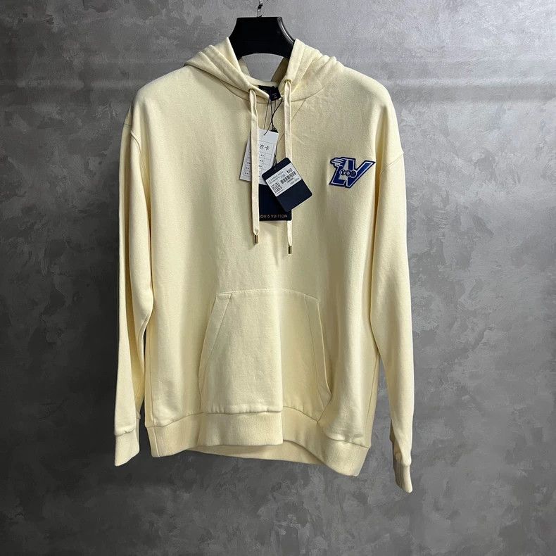 Louis Vuitton Louis Vuitton Beige Letter Logo Hooded Long Sleeve hoodie Size US M / EU 48-50 / 2 - 1 Thumbnail