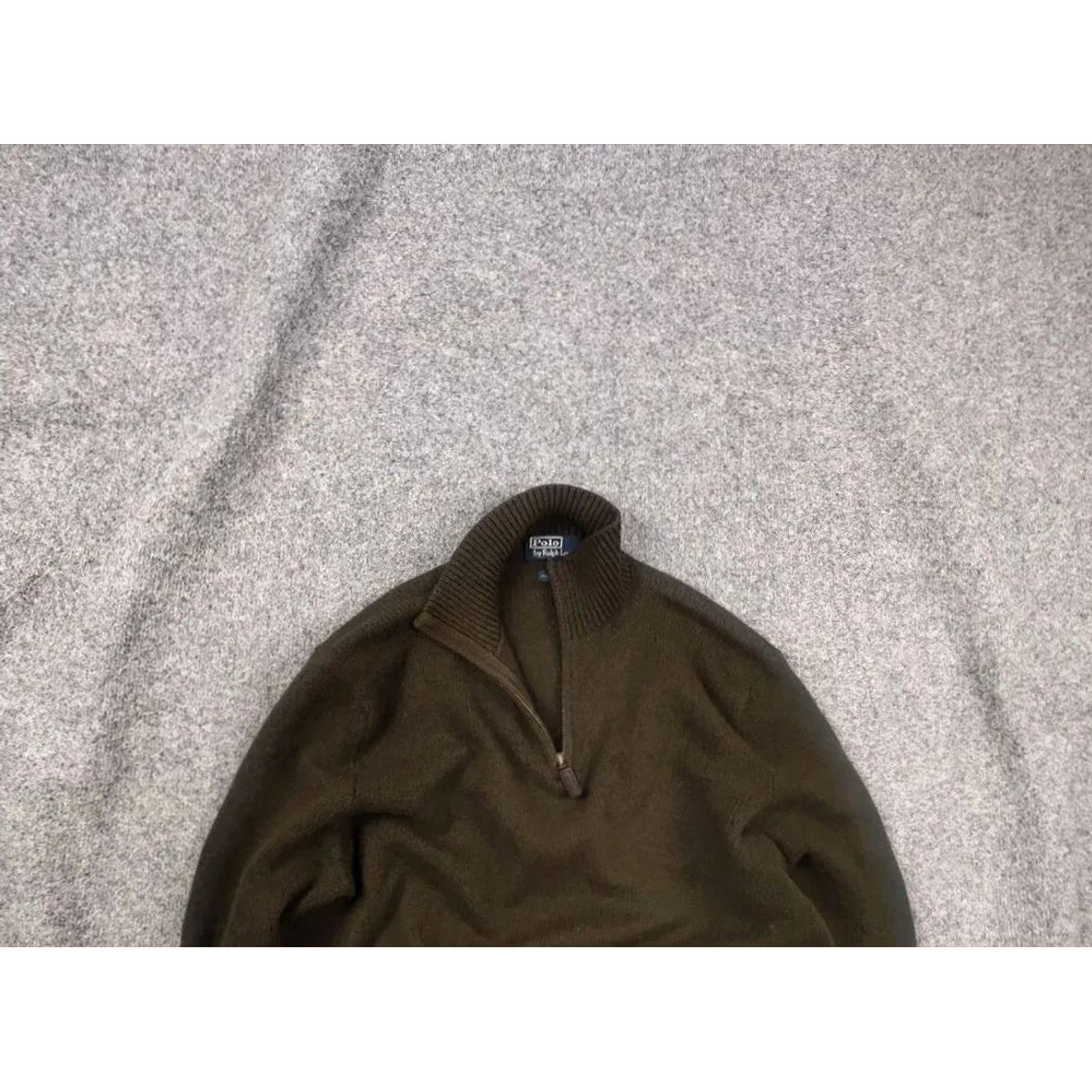 Polo Ralph Lauren VINTAGE Polo Ralph Lauren Lambswool half zip Collar Knit Dark Green Sweater Size US L / EU 52-54 / 3 - 2 Thumbnail