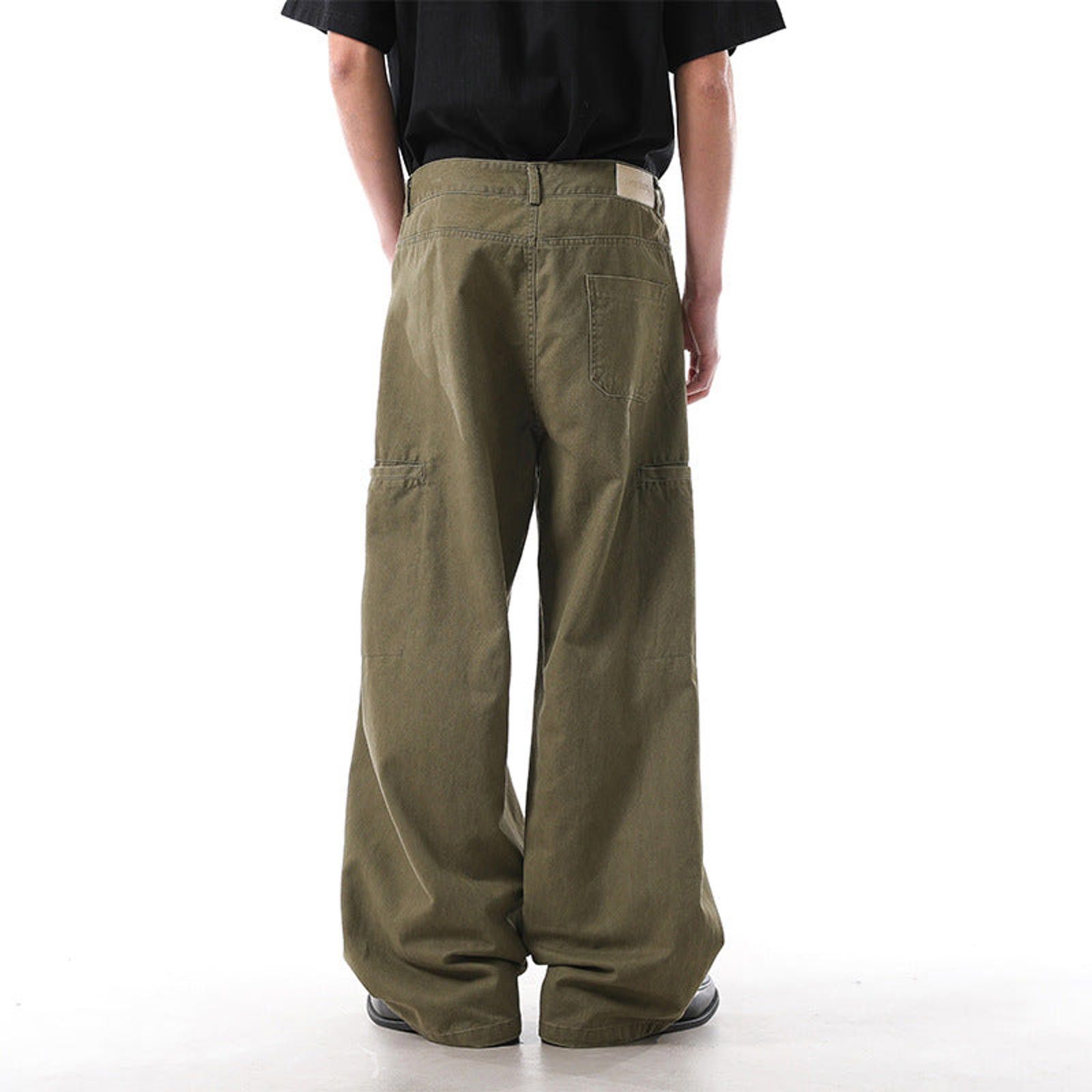 Vintage Olive Wide Leg Cargo Pants, Baggy Fit Size US 32 / EU 48 - 5 Thumbnail