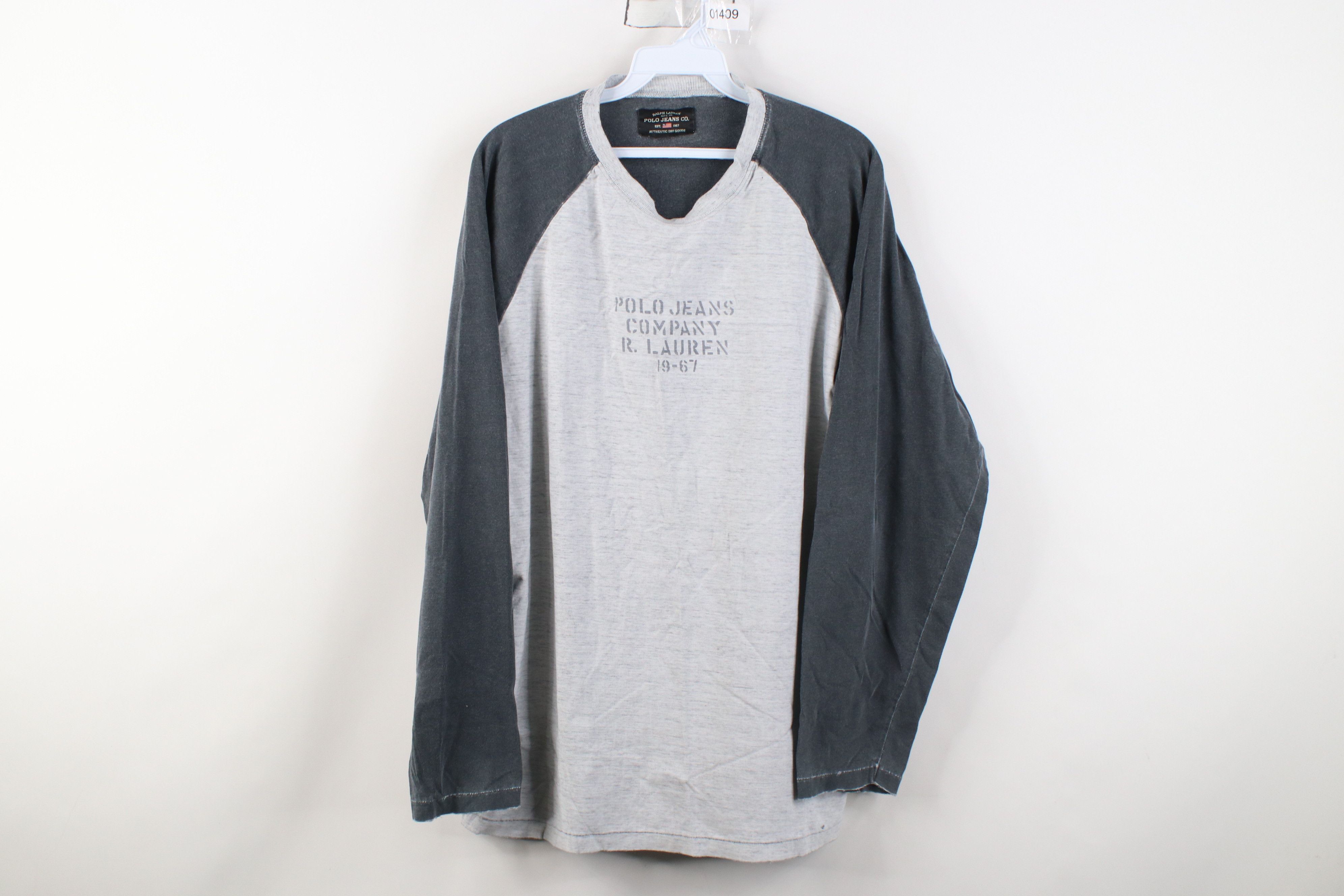 Polo Ralph Lauren Vintage 90s Ralph Lauren Stencil Raglan Long Sleeve T-Shirt Size US L / EU 52-54 / 3 - 1 Thumbnail