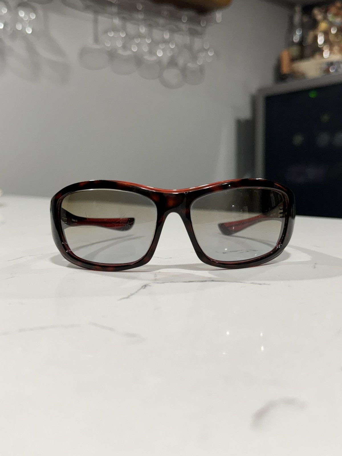 Oakley Vintage Oakley Disobey Red Tortoise Y2K Wrap Frames Rare Size ONE SIZE - 3 Thumbnail