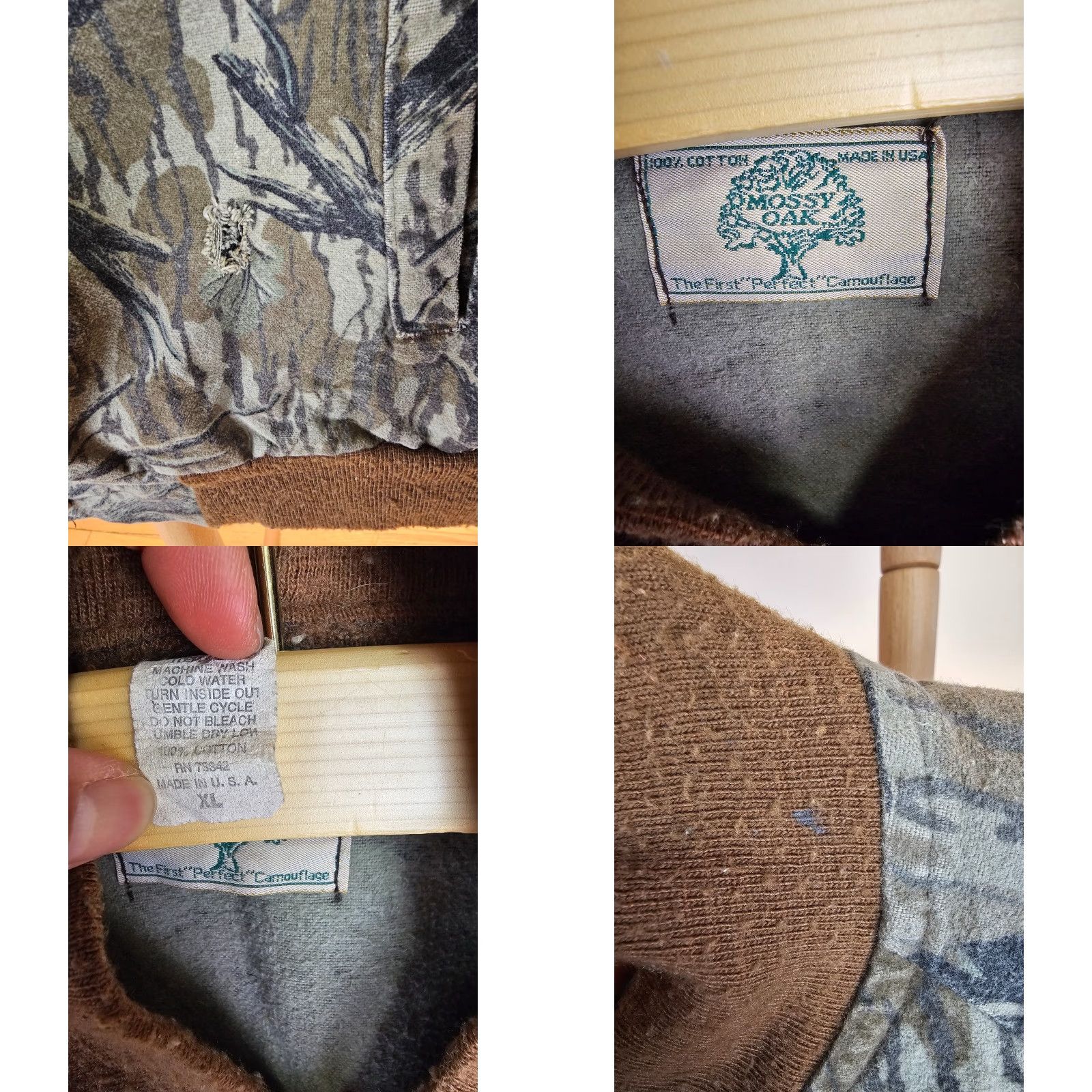 Vintage VINTAGE MOSSEY OAK BOMBER JACKET Mens Size XL CAMO TREE Cotton Lined Made in USA 90s Cross Chest 27 Neck to Cuff 32 Top to Bottom 25 Size US M / EU 48-50 / 2 - 8 Thumbnail