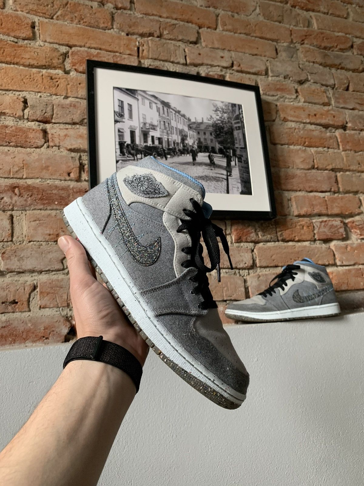 image of Jordan Nike Air Jordan 1 Mid Se Crater Grey University Shoes, Men's (Size 10)