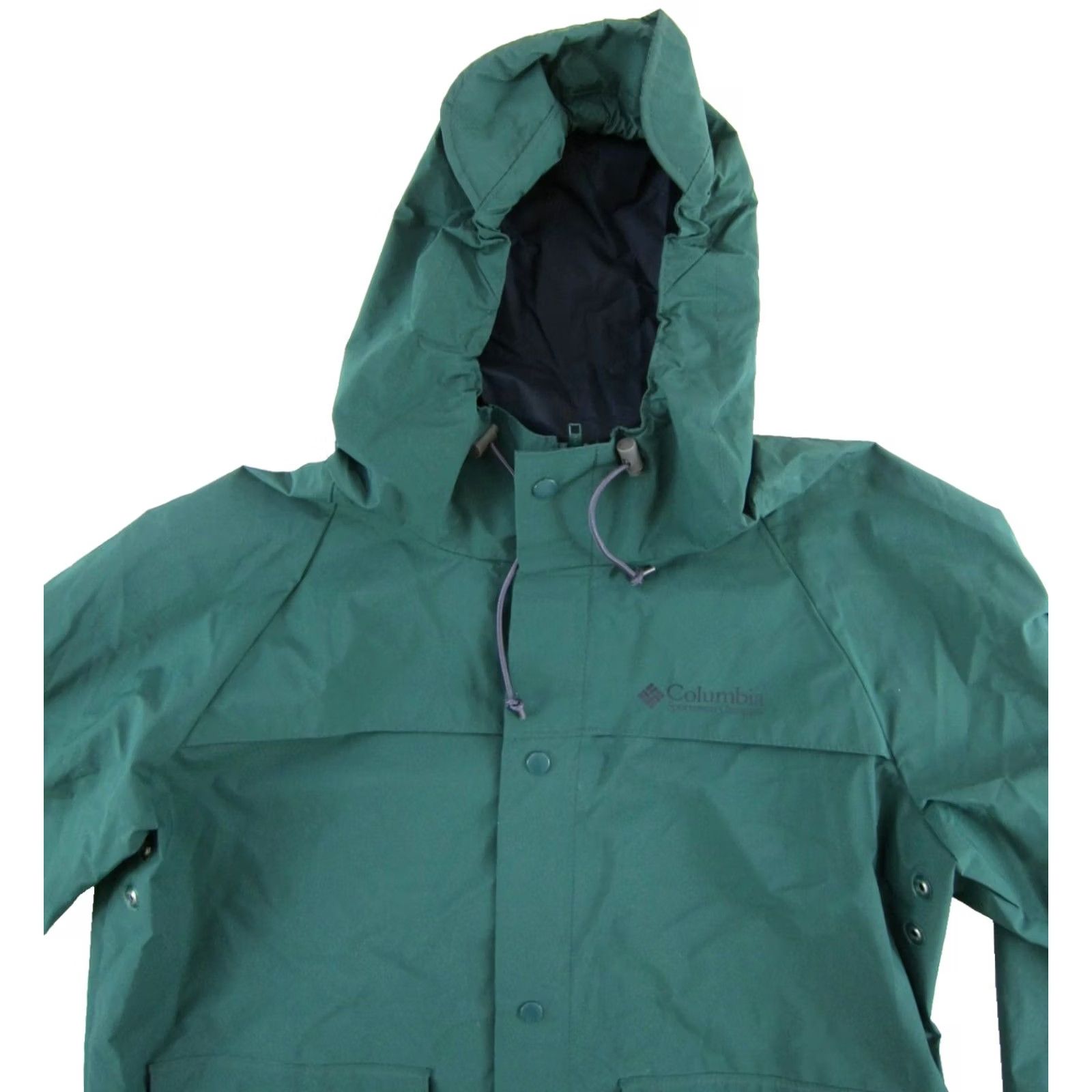 Rains VTG Columbia 100% PVC Rubber Green Marine Hooded Windbreaker Rain Jacket Men M Size US M / EU 48-50 / 2 - 5 Thumbnail