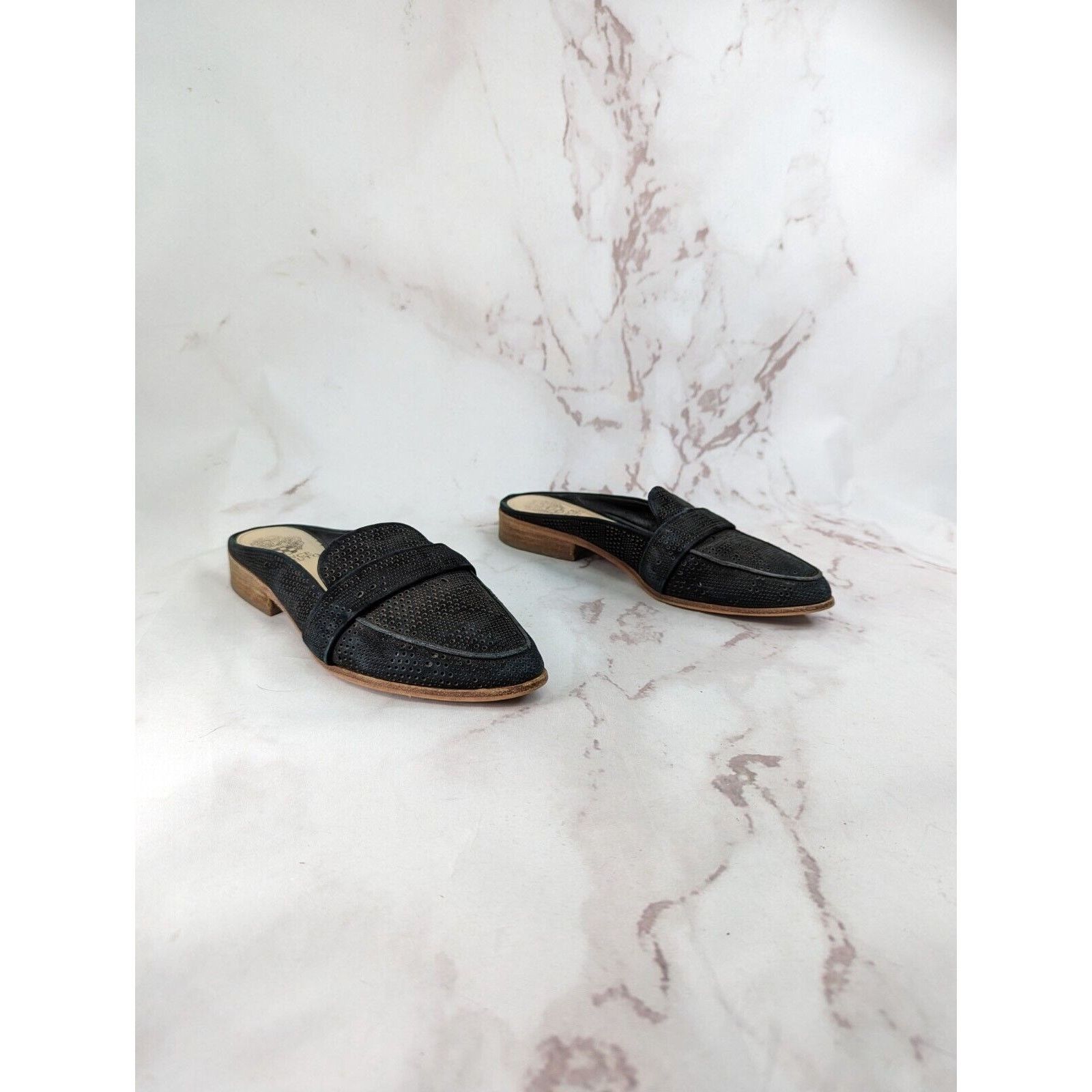 Vince Camuto Vince Camuto Mule 9.5 Women Black Flats Kaylana Suede Size US 9.5 / IT 39.5 - 4 Thumbnail