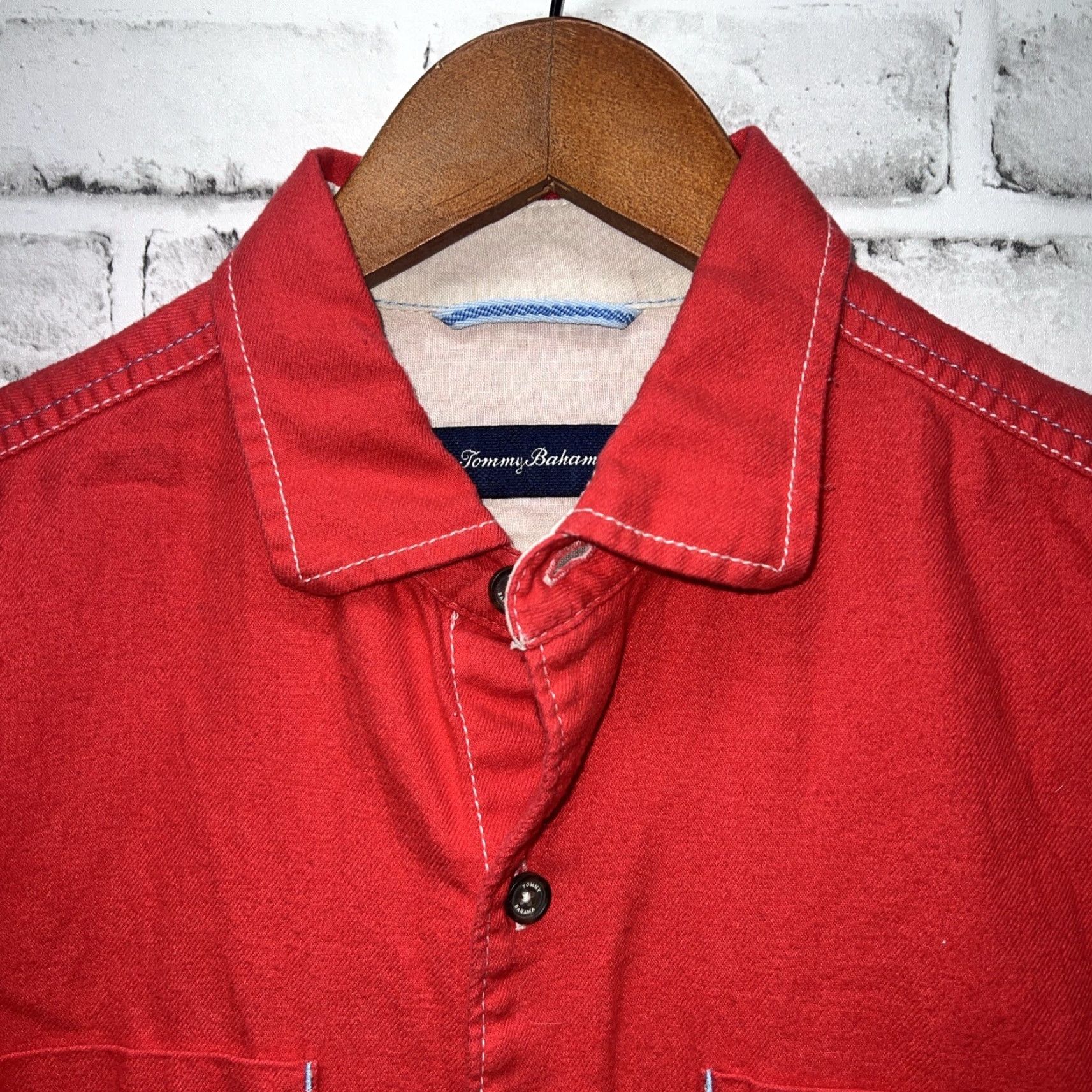 Tommy Bahama VINTAGE Tommy Bahama Button-Up Shirt Mens Size L Red Long Sleeve Size US L / EU 52-54 / 3 - 2 Thumbnail