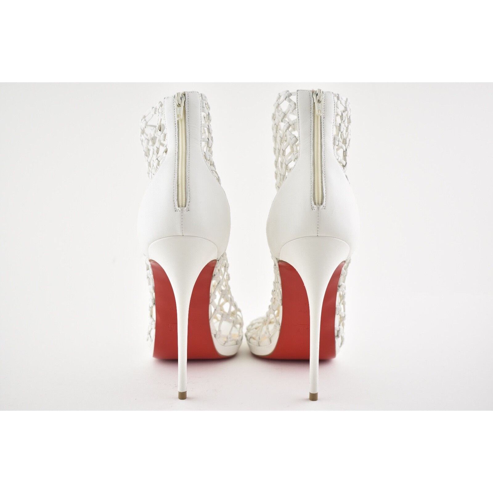 Christian Louboutin Christian Louboutin Porligat 120 White Latte Caged Boot Size US 7.5 / IT 37.5 - 11 Thumbnail