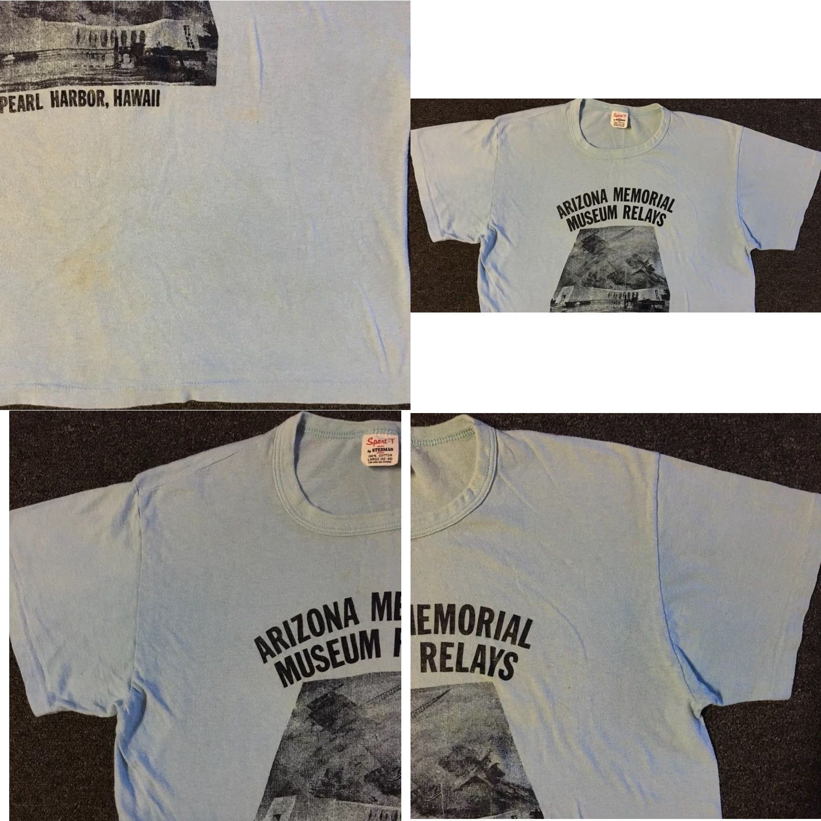 Vintage Vtg 80s Arizona Pearl Harbor Faded Marathon Shirt S Hawaii Army Military Grunge T-Shirt Men Blue USA 80s 90s Military Vintage Single Stitch Shirt Mens Size US S / EU 44-46 / 1 - 8 Thumbnail