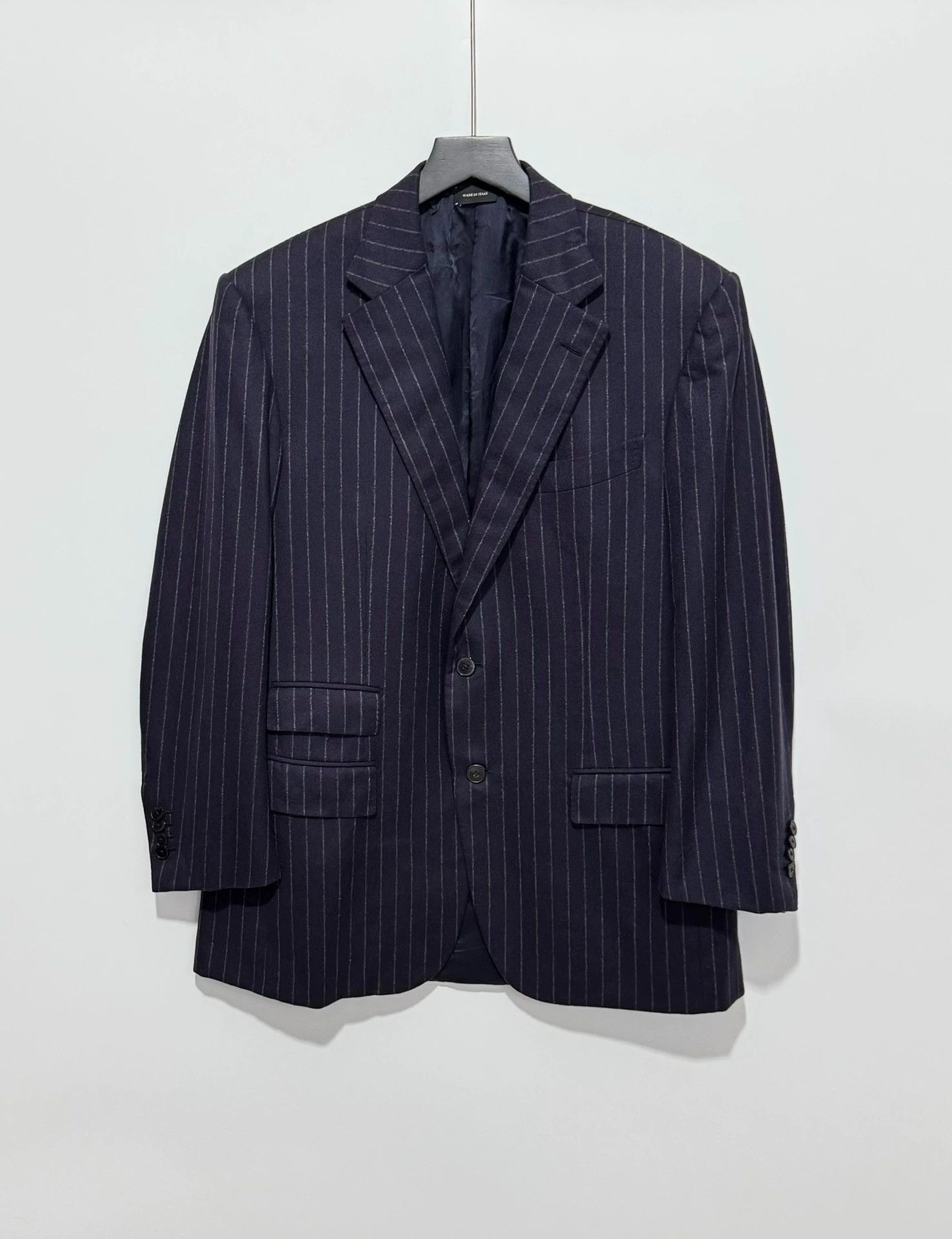 Ermenegildo Zegna Zegna Couture 100% Cashmere Dark Purple Stripe Blazer 52 Size 52S - 1 Thumbnail
