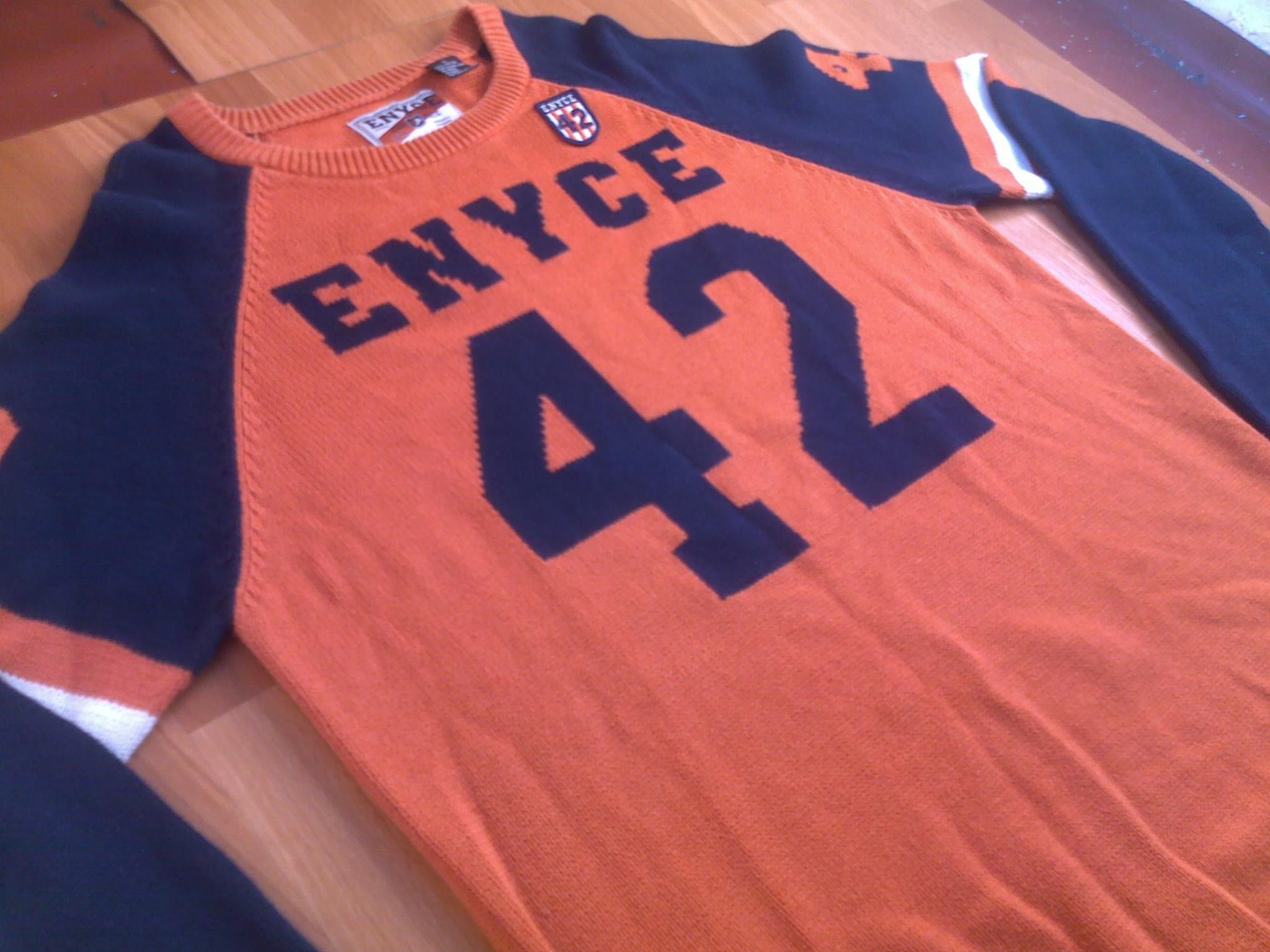 Enyce Enyce sweatshirt, orange sweater shirt vintage 90s hip-hop L Size US L / EU 52-54 / 3 - 3 Thumbnail