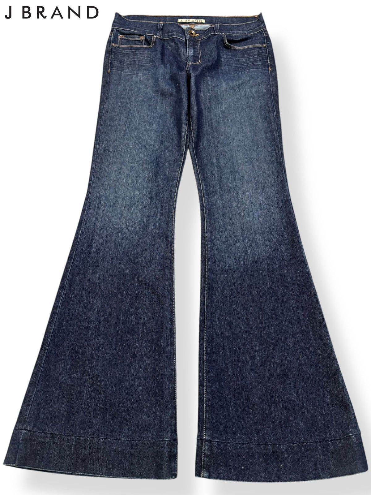 J Brand Vintage J Brand Dark Blue Wash Flare Bell Bottom Jeans Size 31" - 1 Thumbnail