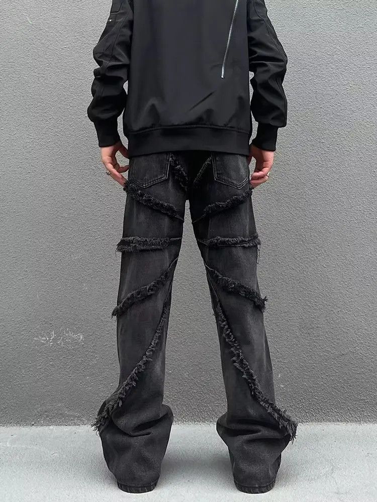 Designer × Japanese Brand Washed Black Baggy Stacked Jeans Size US 33 - 6 Thumbnail