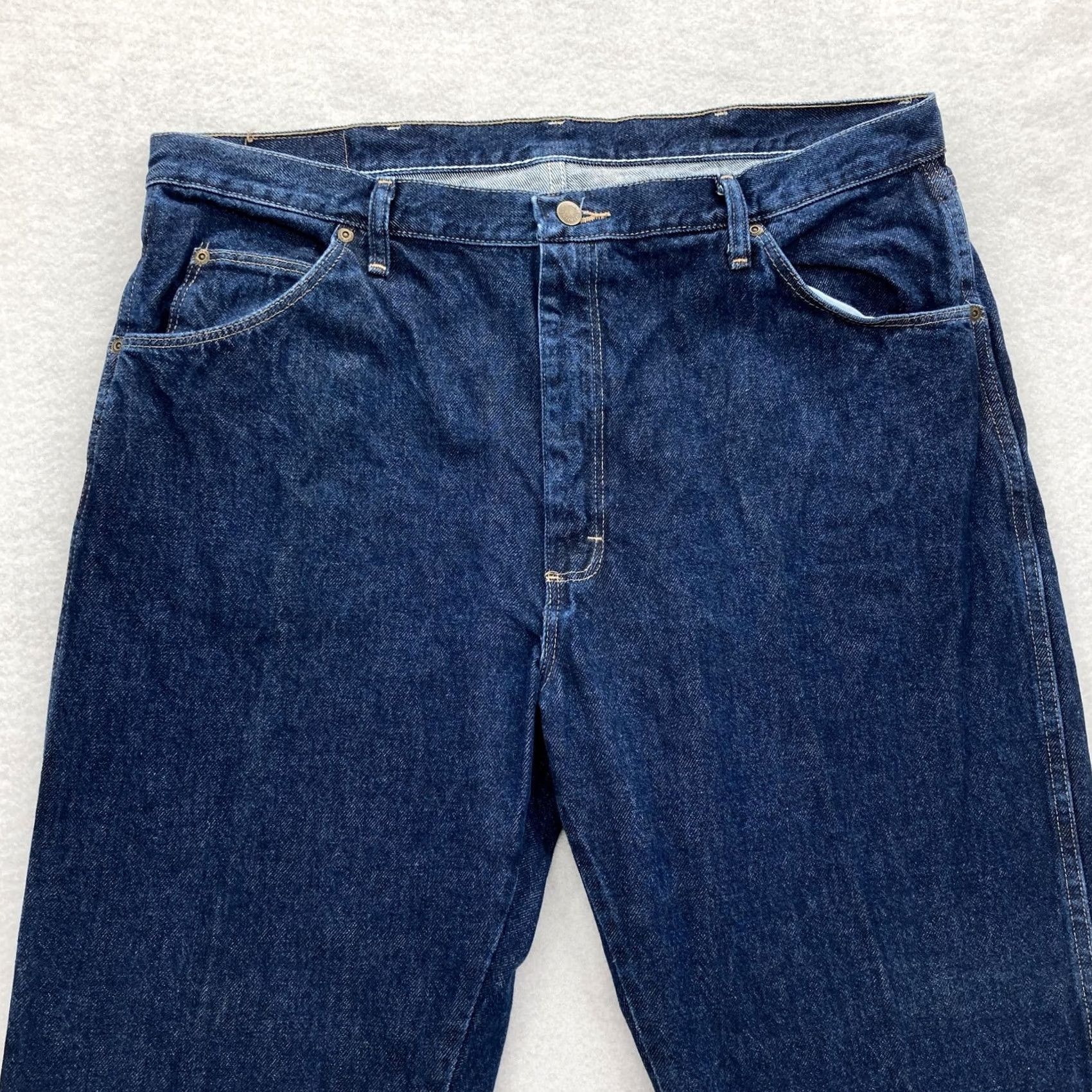 Wrangler Wrangler Jeans Mens 40x30 Five Star Regular Fit Straight Leg Denim Workwear Blue 5-Pocket Zip Fly Mens Jeans Regular Fit Size US 40 / EU 56 - 3 Thumbnail
