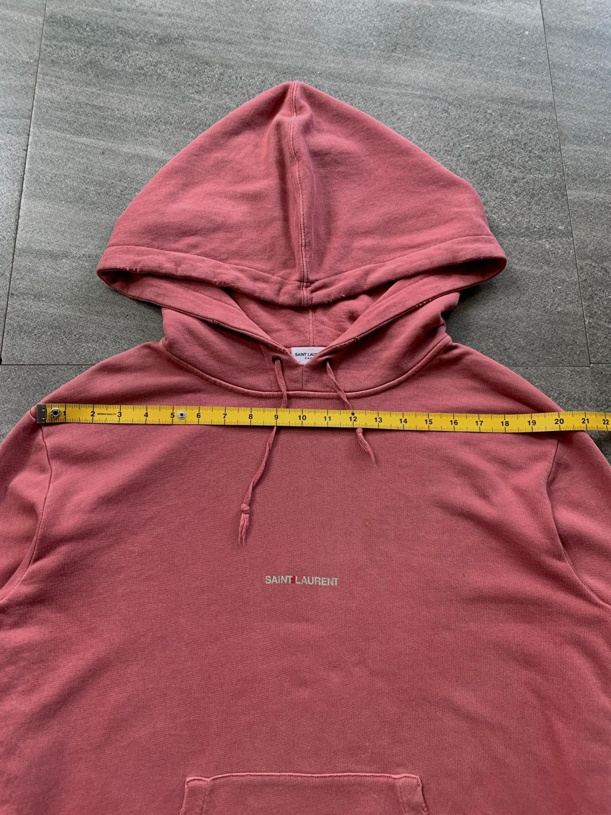 Saint Laurent Paris FREE TAX! Distressed Logo Hoodie by Hedi Slimane Size US S / EU 44-46 / 1 - 17 Thumbnail