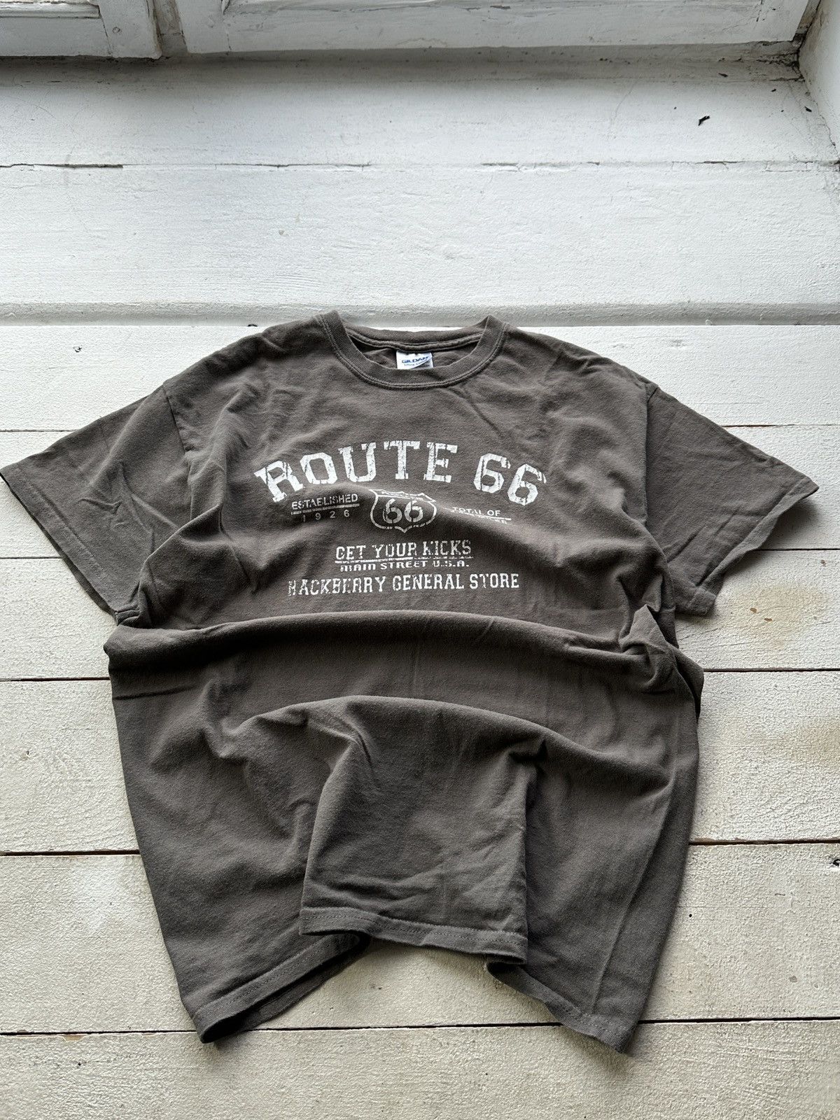 Vintage 🚨 LAS VEGAS NEVADA ROUTE 66 GRAY BIG LOGO TEE MEN Y2K Size US M / EU 48-50 / 2 - 1 Thumbnail