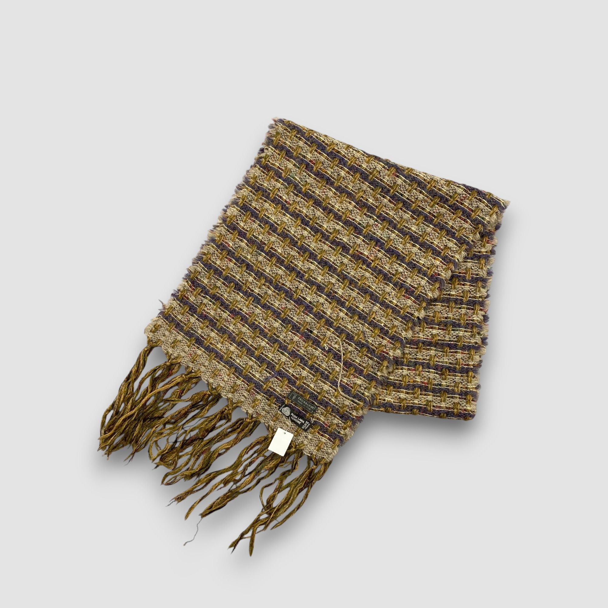 Trussardi Vintage Trussardi Scarf Crochet Wool Fringe Winter Scarves Size ONE SIZE - 2 Thumbnail