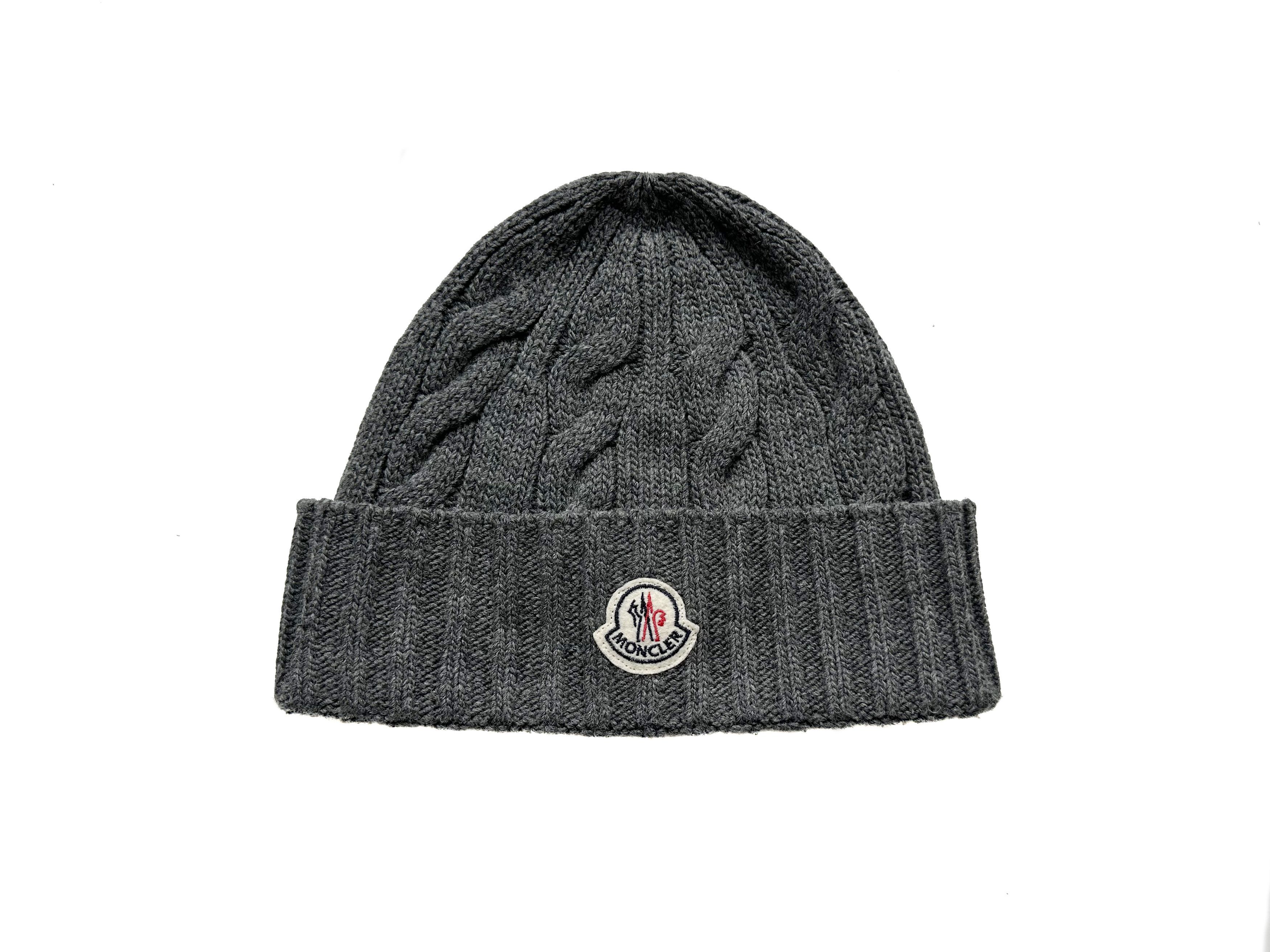 Moncler Moncler Grey Tricolor Wool Beanie | Grailed