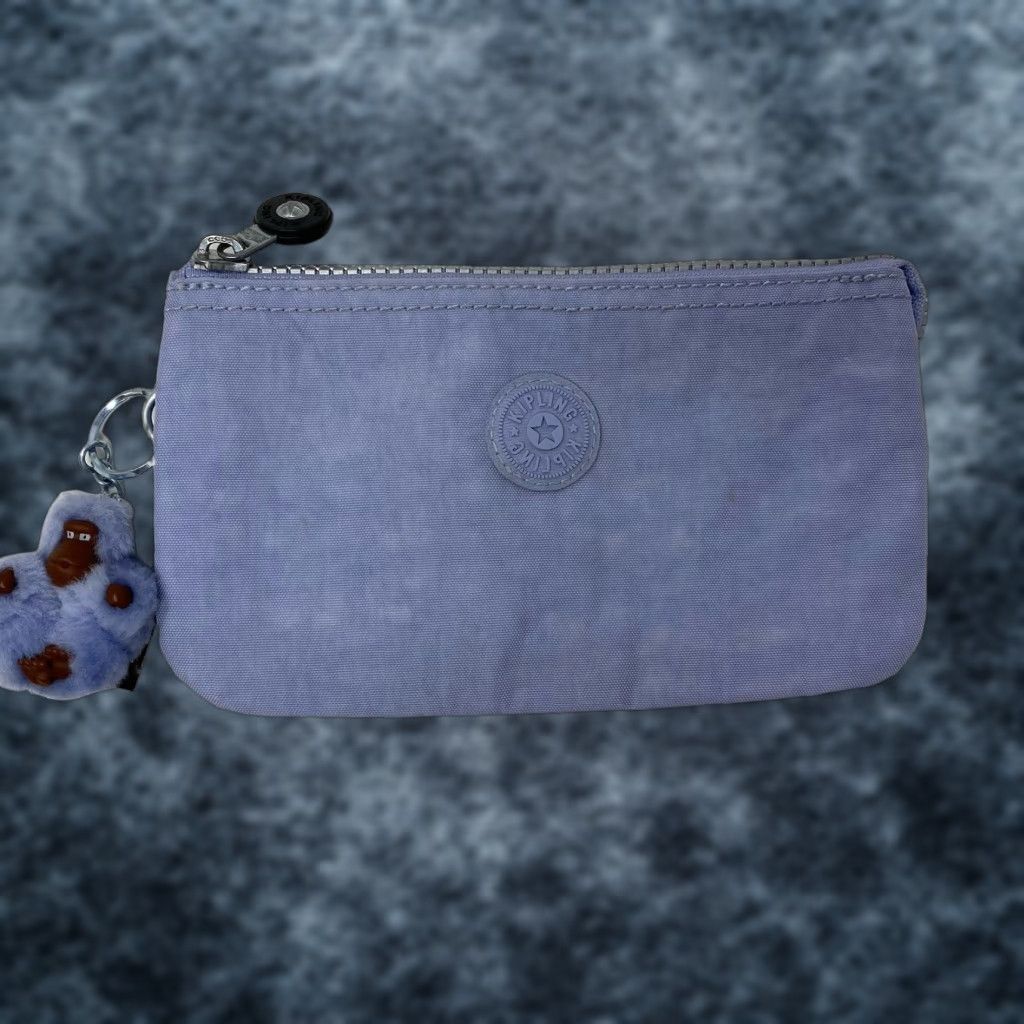 Vintage KIPLING Clutch Wallet Nylon Zip Top Organizer Blue Lillie Keychain 90s Womens S Blue Size S / US 4 / IT 40 - 1 Thumbnail