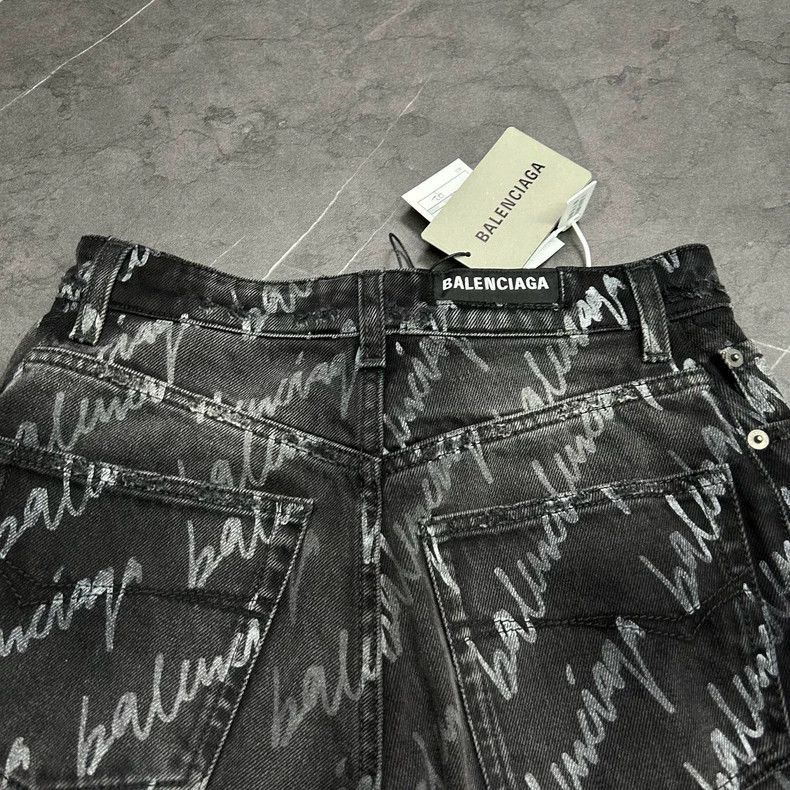 Balenciaga Balenciaga Logo Printed Denim Jeans Size US 26 / EU 42 - 5 Thumbnail
