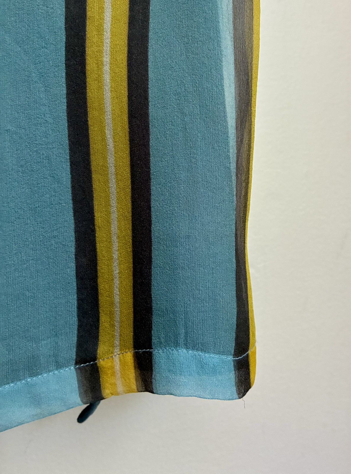 Dries Van Noten Dries Van Noten Vintage Silk Overlay Striped Tee Size US S / EU 44-46 / 1 - 16 Thumbnail