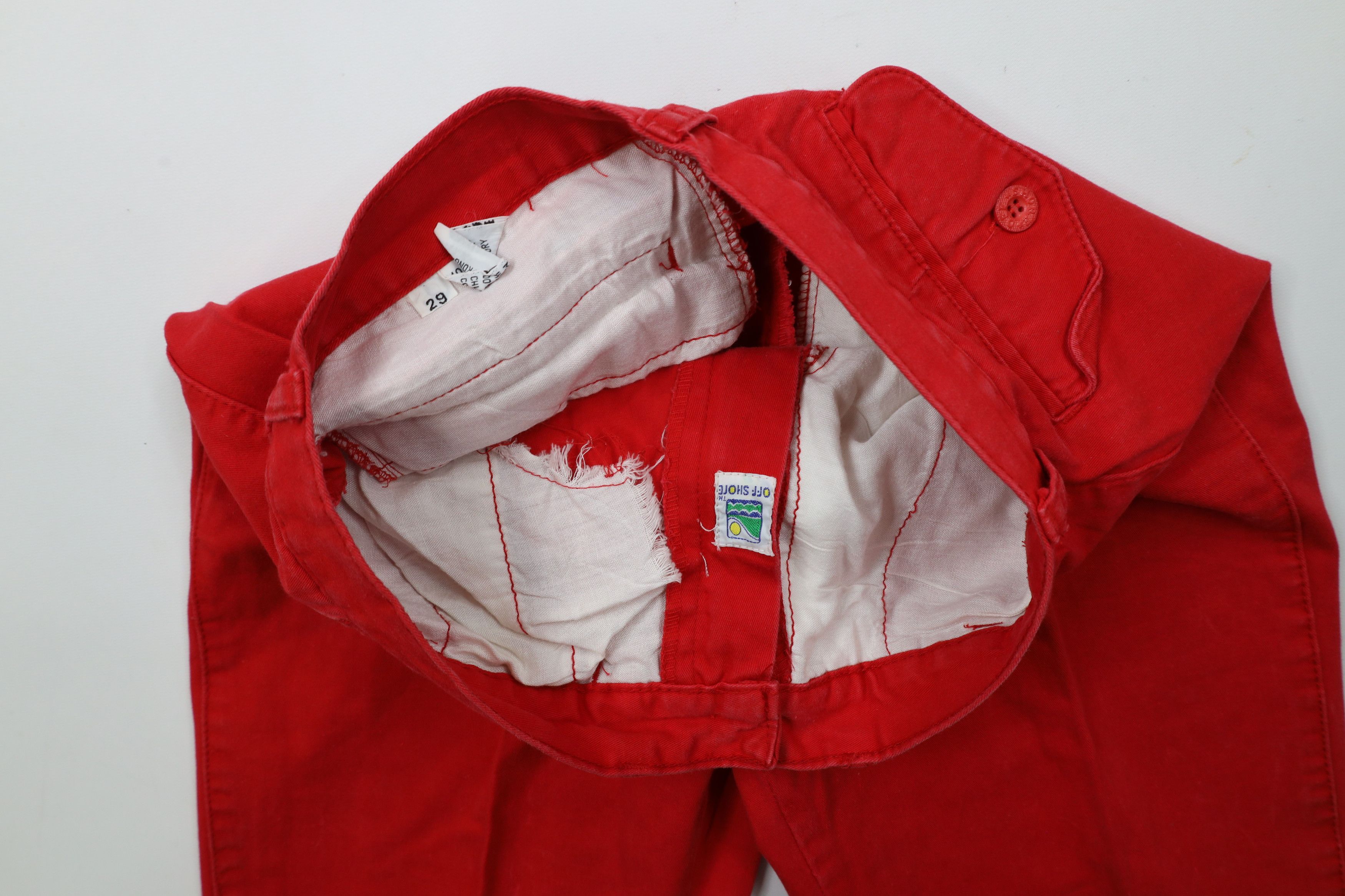Vintage Vintage 90s Streetwear Wide Leg Chino Pants Red Cotton Size 29" - 9 Thumbnail