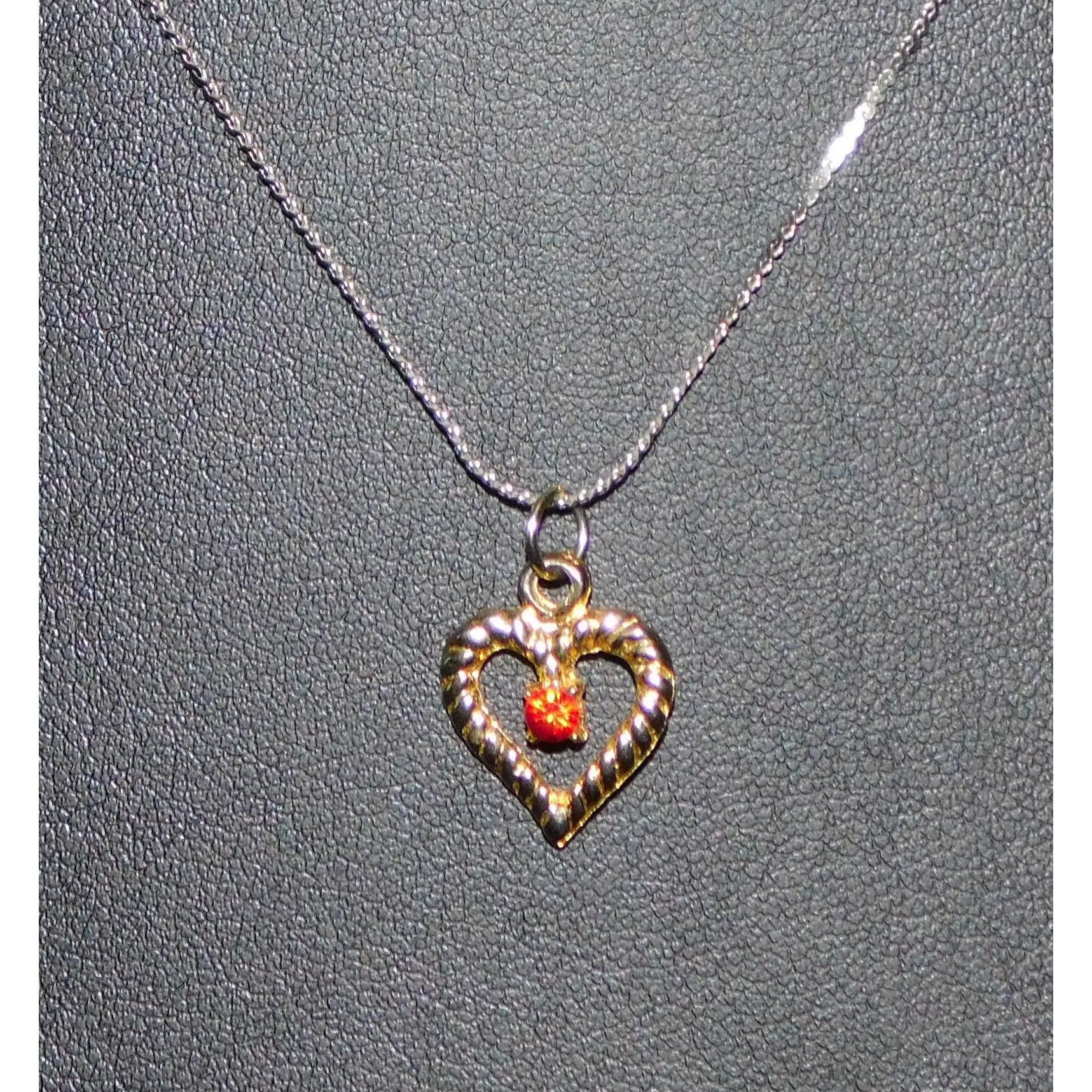 Other Romantic Gold Open Heart Pendant Necklace With Red Rhineston Size ONE SIZE - 1 Thumbnail