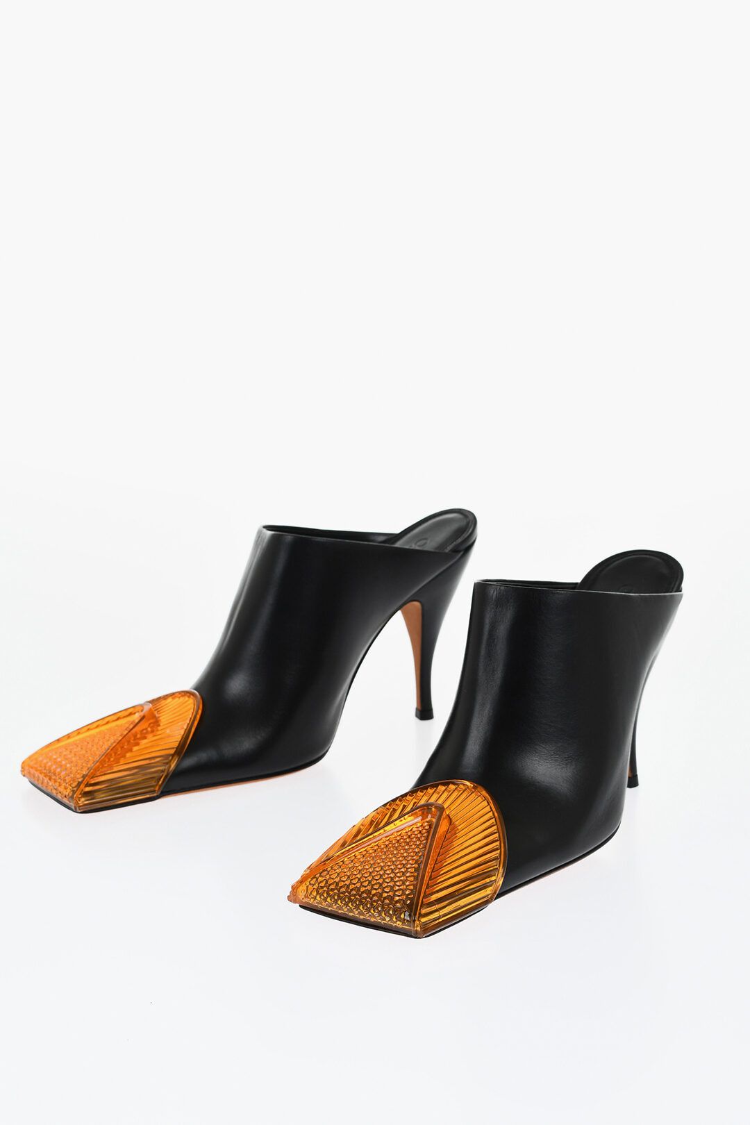 Off-White og1mm1125 Leather Lunar Mules in Black Size US 7 / IT 37 - 2 Thumbnail