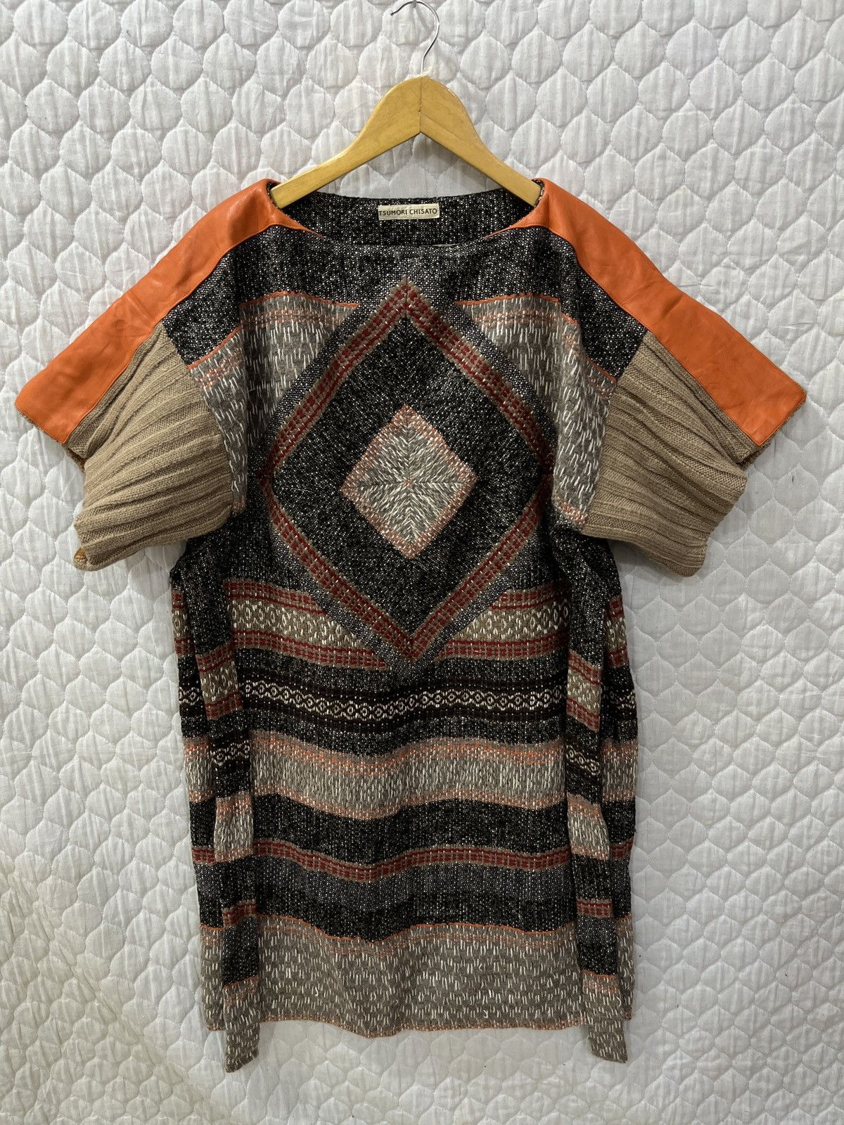 Issey Miyake 🔥🔥RARE DESIGN ISSEY MIYAKE TSUMORI CHISATO WOOL KNIT LEATHER Size M / US 6-8 / IT 42-44 - 1 Thumbnail