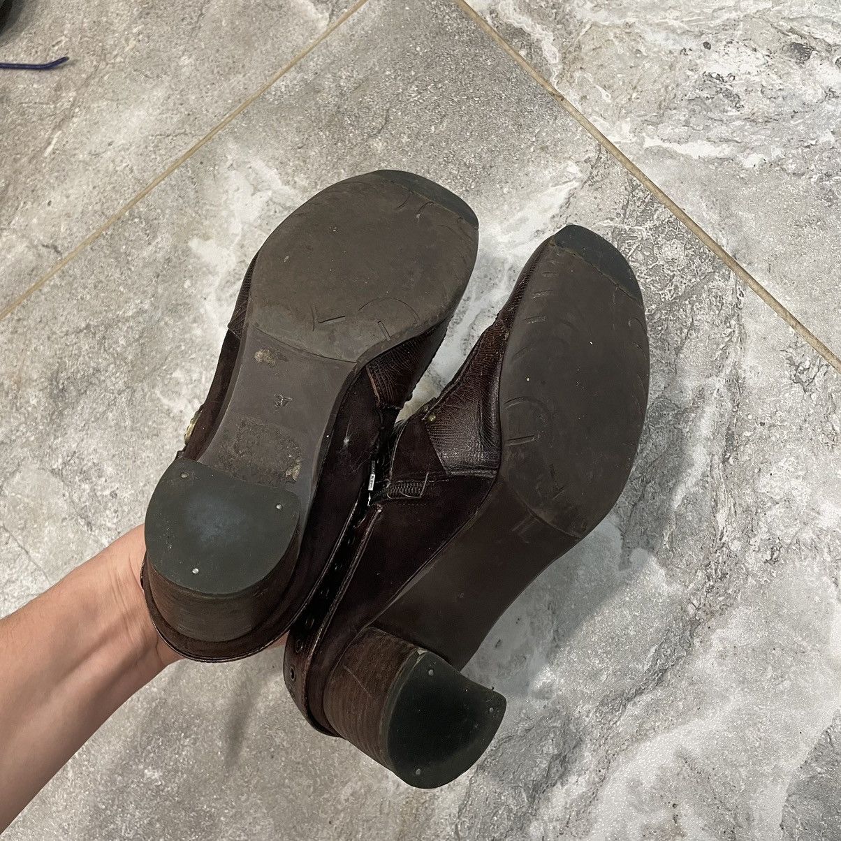Japanese Brand 37 brown cyber punk cowboy western heels boots 90s aztek roc Size US 7 / IT 37 - 6 Thumbnail