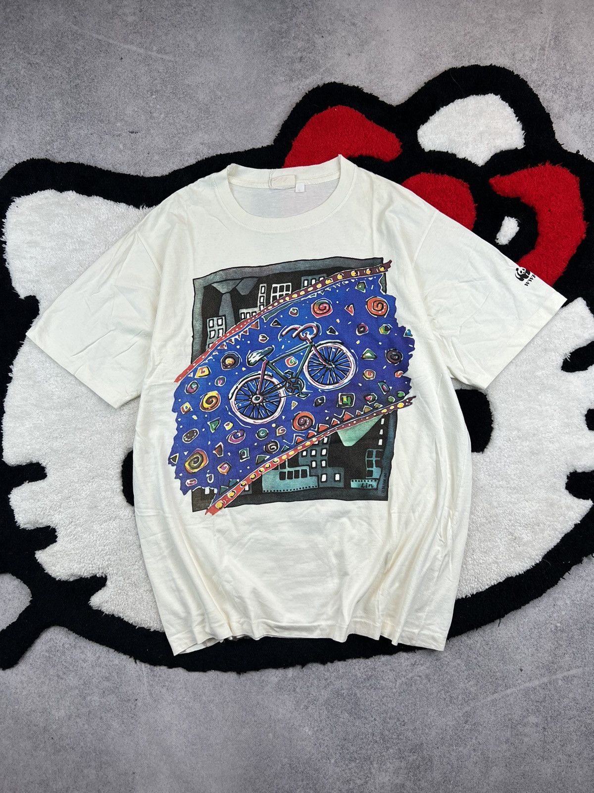 Vintage Vintage 90s Single Stitch Artist Art Cycle Designer Y2K Tee Size US L / EU 52-54 / 3 - 1 Thumbnail