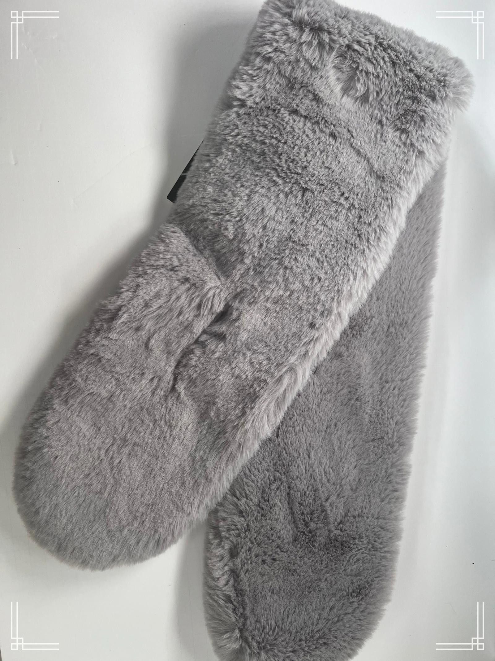 Designer INC International Concepts Faux Fur Scarf - Gray, One Size Size ONE SIZE - 5 Thumbnail