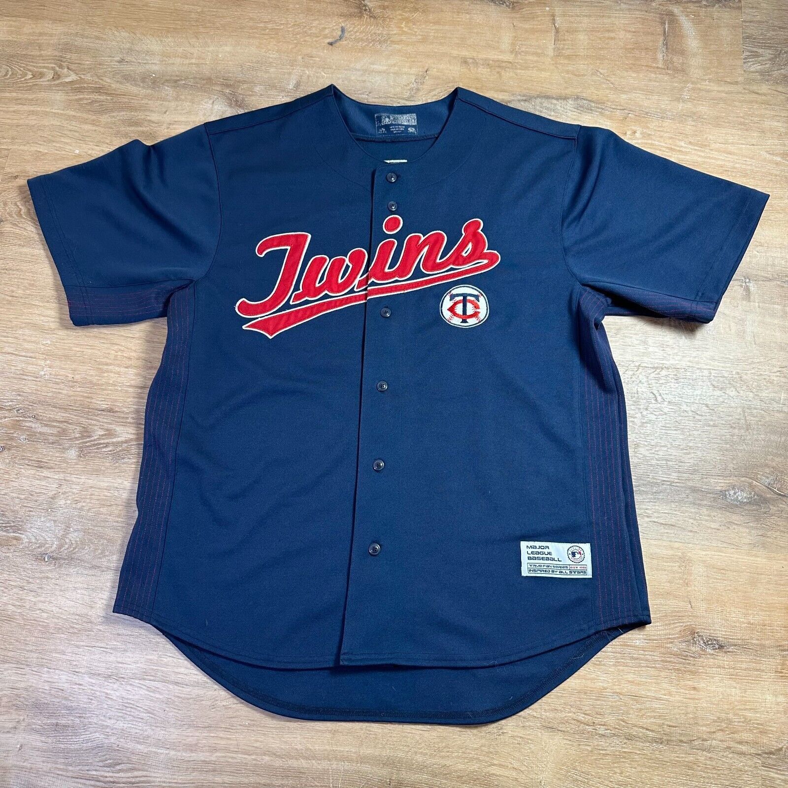 MLB Minnesota Twins Baseball Jersey Morneau Mens Large True Fan Size US L / EU 52-54 / 3 - 1 Thumbnail