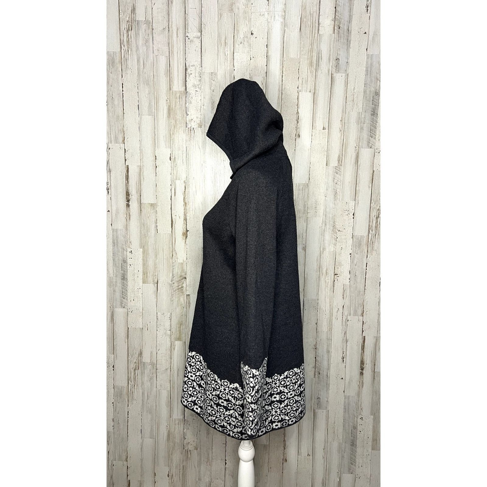 Cynthia Rowley Cynthia Rowley Women's Medium Gray Hooded Full-Zip Cardigan Size M / US 6-8 / IT 42-44 - 4 Thumbnail