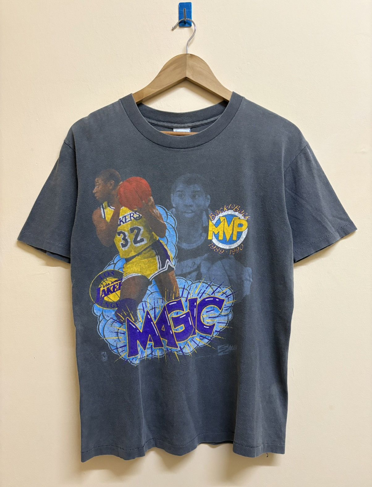 Vintage 90s Magic Johson Lakers NBA Salem Sportwear Faded