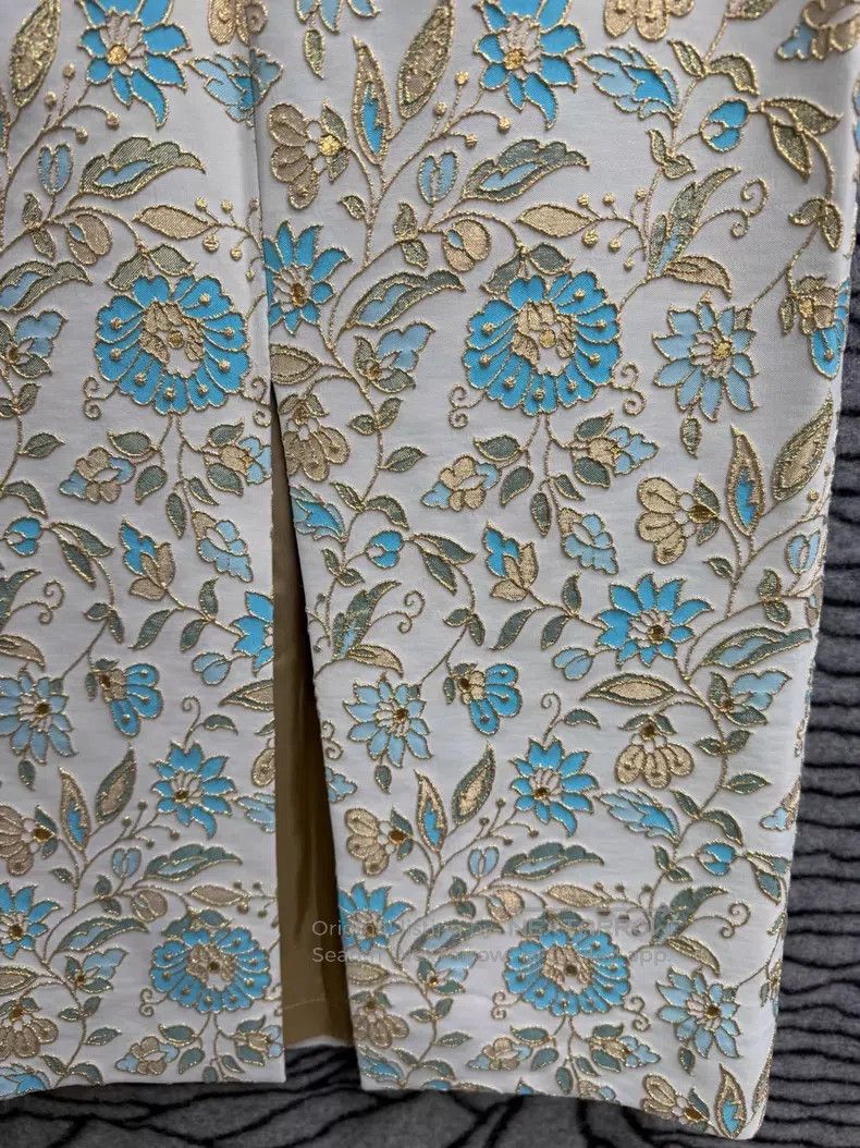 Dries Van Noten DRIES VAN NOTEN Ceramic Embroidered Midi Skirt Size 33" - 7 Thumbnail