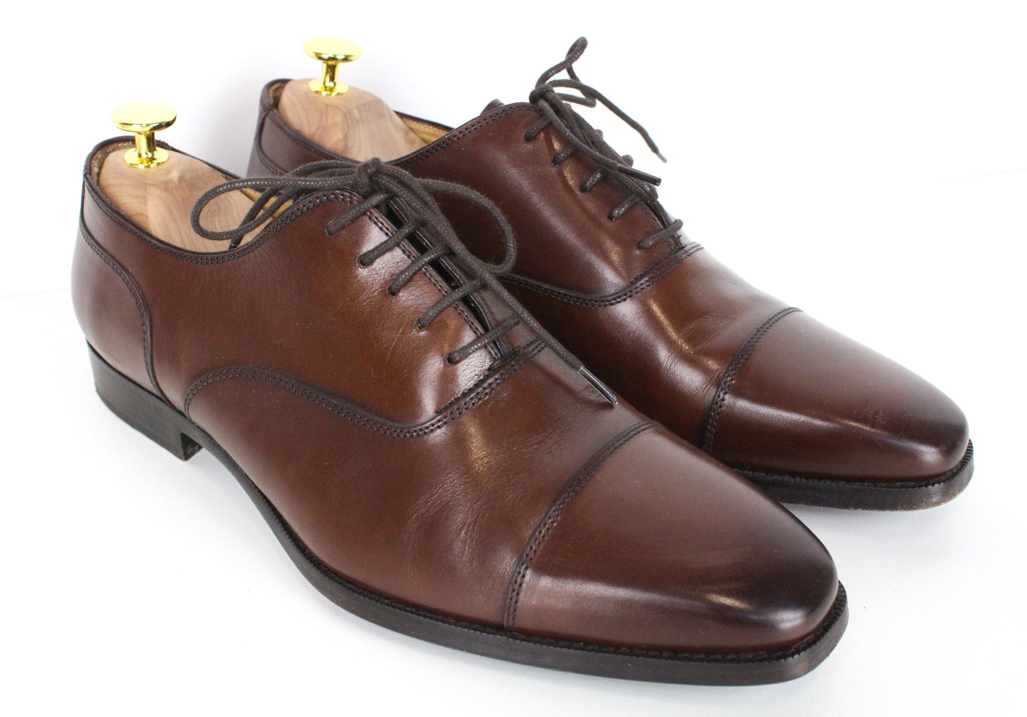 Suitsupply Eu41.5 Brown Leather Laced Low-Top 72823 Shoes, Men's (Size 8.5)