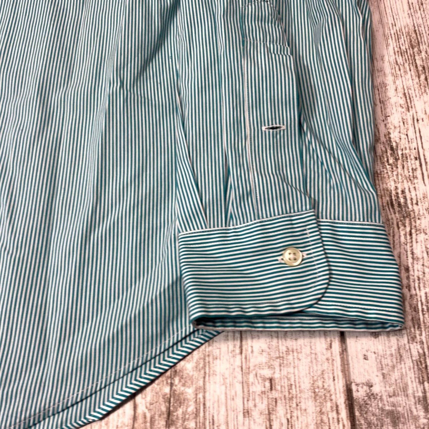 Ralph Lauren Ralph Lauren Shirt Mens XL Long Sleeve Button Up Green Striped 100% Cotton 7487 Size US XL / EU 56 / 4 - 4 Thumbnail