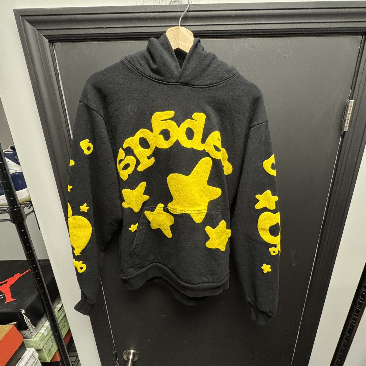 Spider Sp5der Beluga Hoodie Onyx/Yellow | Grailed
