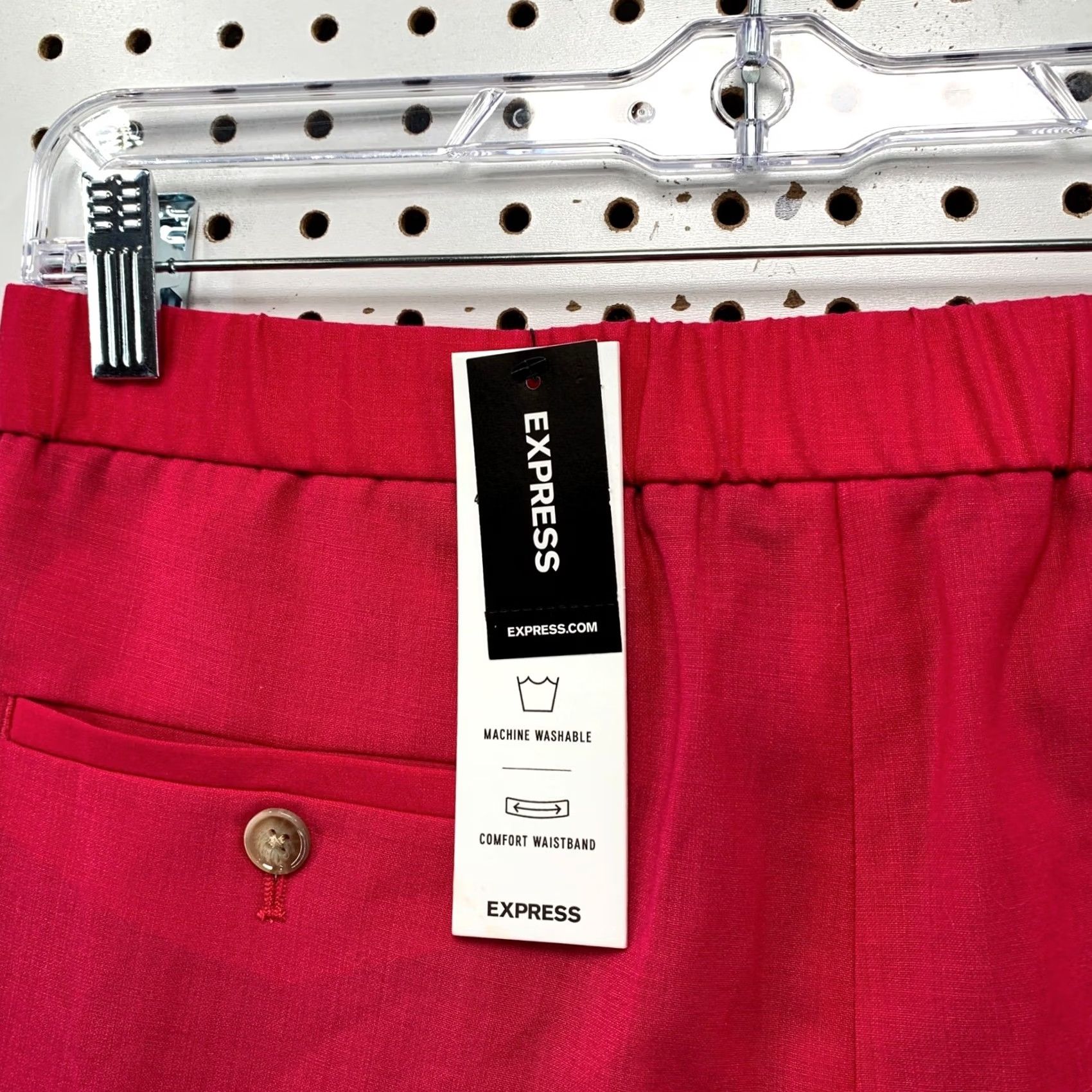 Express Express Pink Extra Slim Wool Blend Dress Pants Womens 32x30 NWT Size 24" / US 00 / IT 34 - 3 Thumbnail