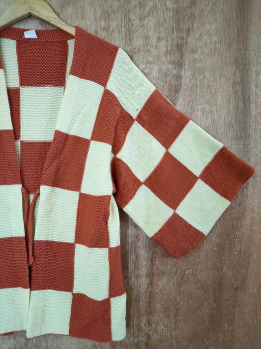 Japanese Brand Japan vintage checkered kimono knitwear cardigan #46-572DLL Size US S / EU 44-46 / 1 - 7 Thumbnail