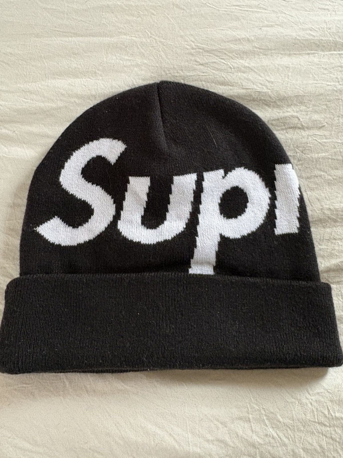 Supreme Supreme Big Logo Black Beanie Size ONE SIZE - 1 Thumbnail