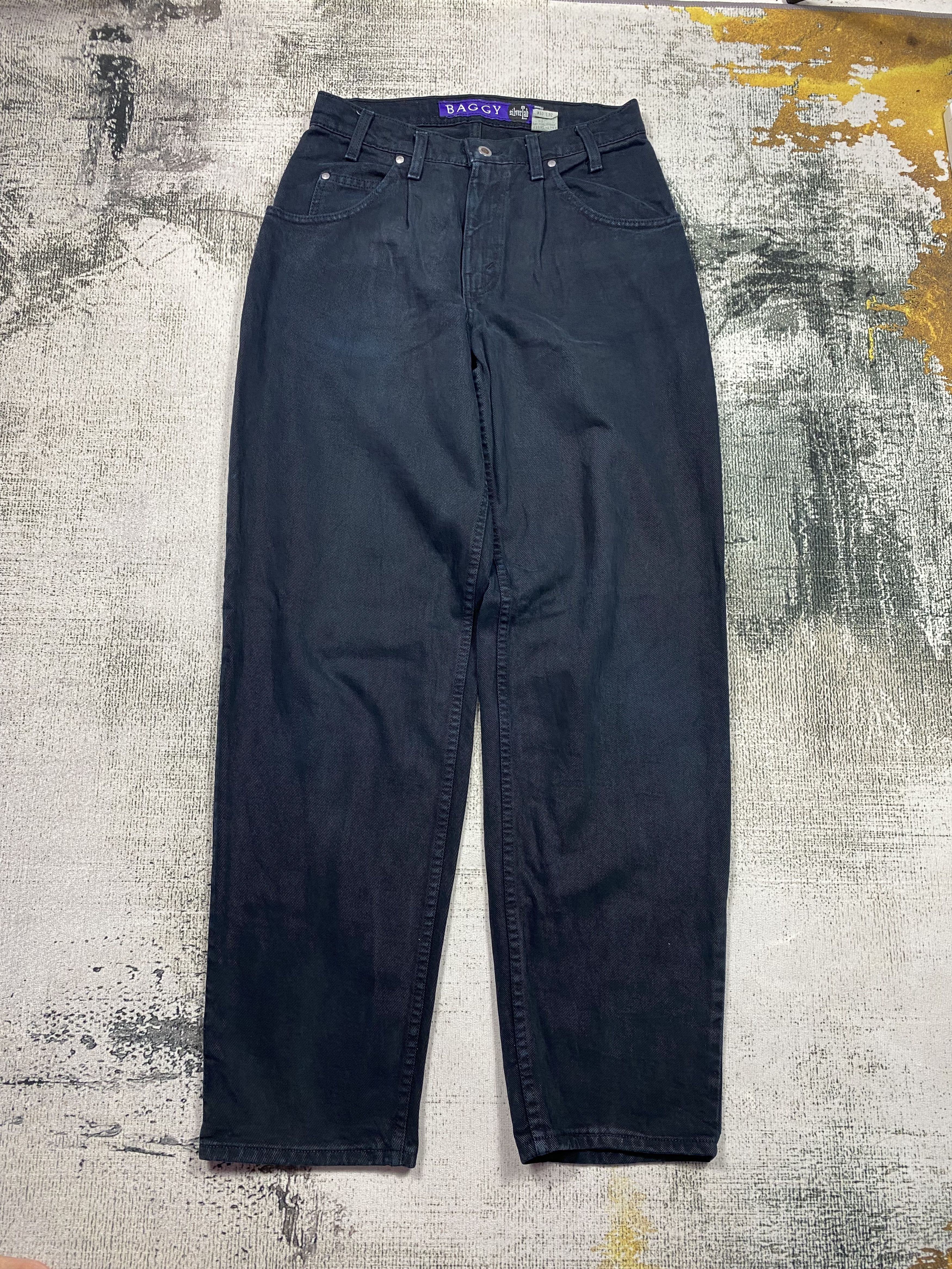 Levi's SICKS💥 Silver Tab Baggy Black Made in USA 90s Jeans Size US 30 / EU 46 - 2 Thumbnail