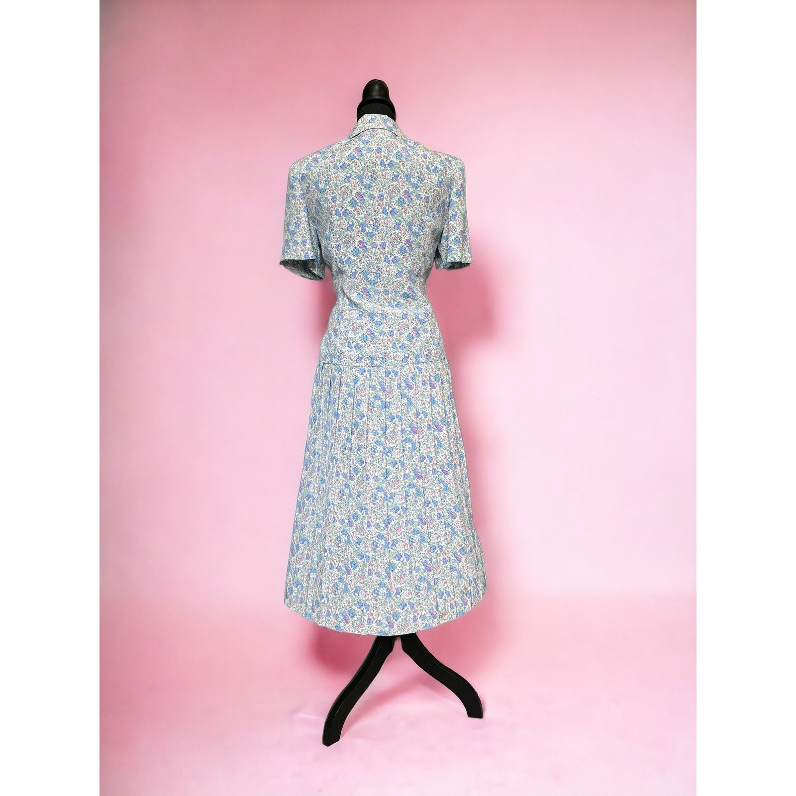 Vintage Vintage Fit n Flare secretary dress 70s does 50s Leslie Fay Size M / US 6-8 / IT 42-44 - 3 Thumbnail