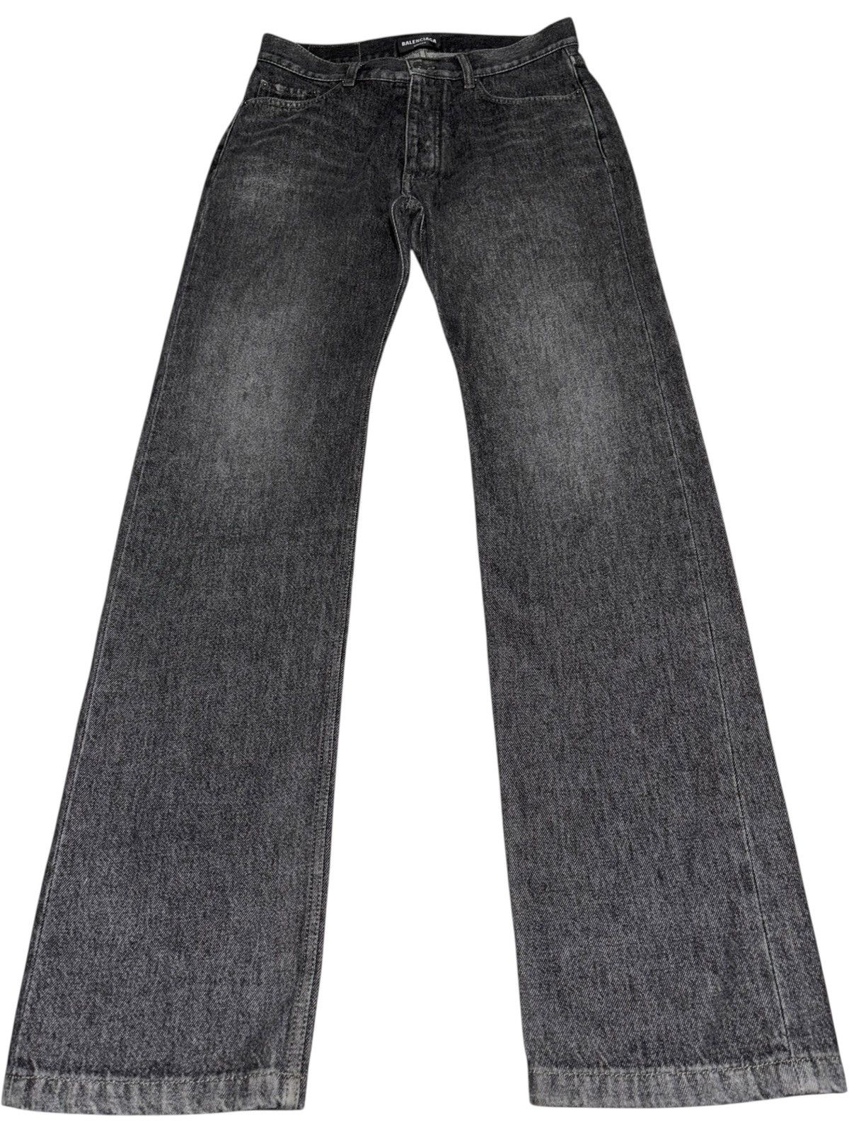 FW21 Demna Balenciaga Jeans Back Rip distressed gray denim