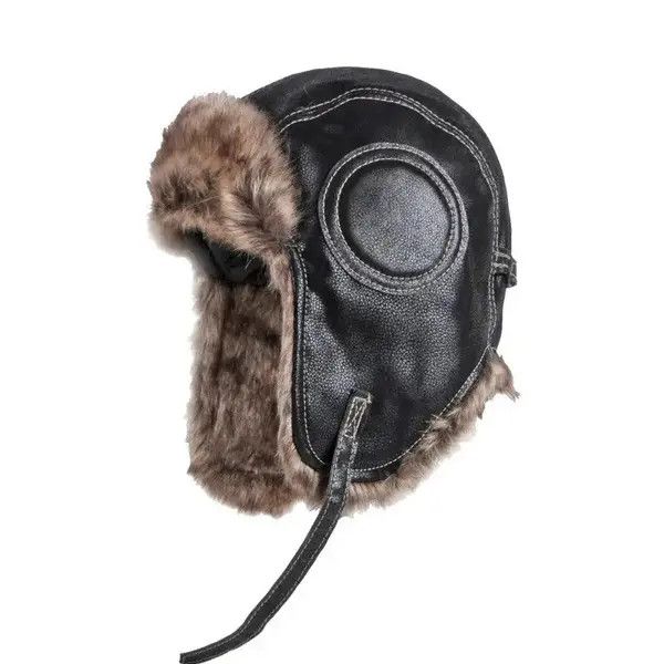 Other Russian Style Black Faux Leather Fur Winter Hat Size ONE SIZE - 1 Thumbnail