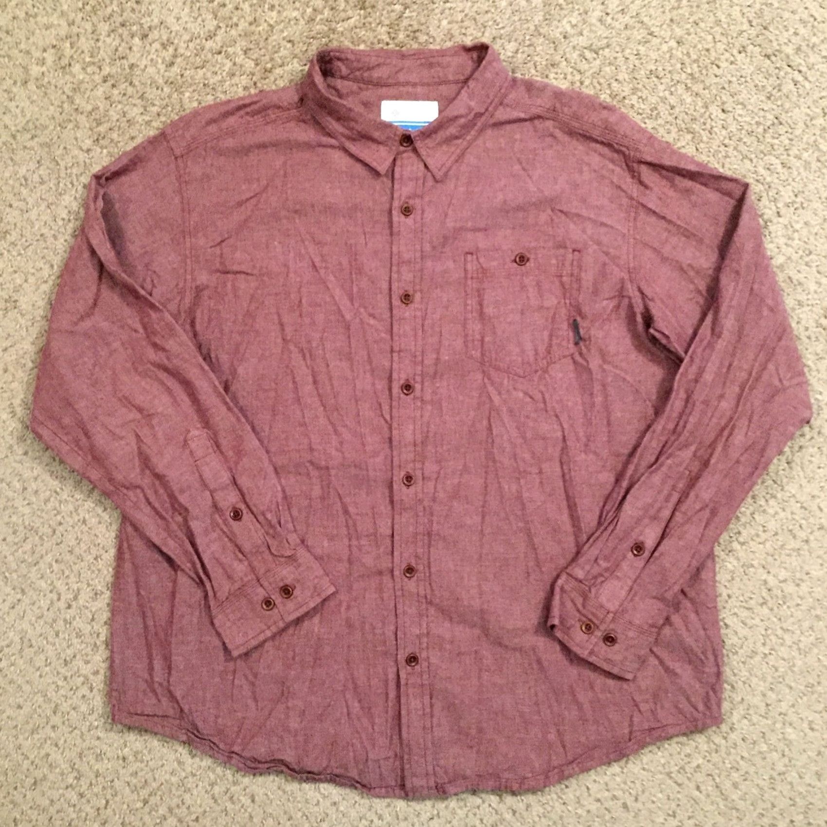 Vintage Columbia Shirt Mens XL Red Long Sleeve Button-Up Shirt Size US XL / EU 56 / 4 - 2 Thumbnail